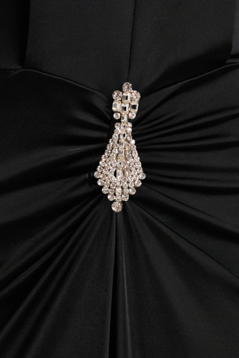 Embellished Deep V-Neck Gown animal-print Maximalist-Trend