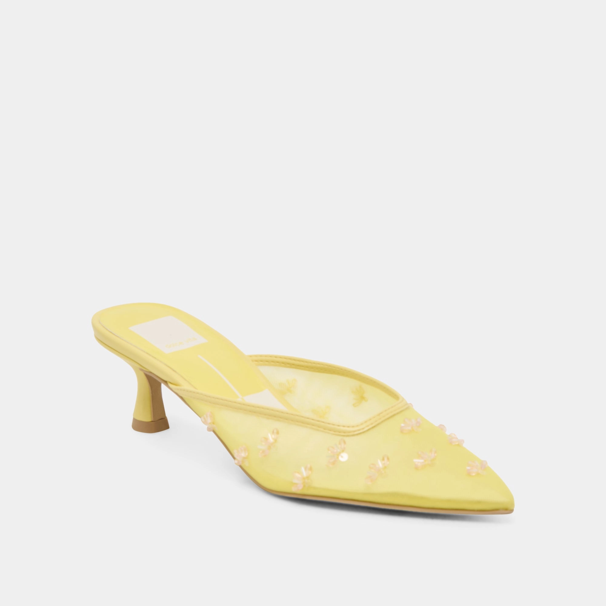 Glamorous Footwear CLARA WIDE HEELS LEMON MESH