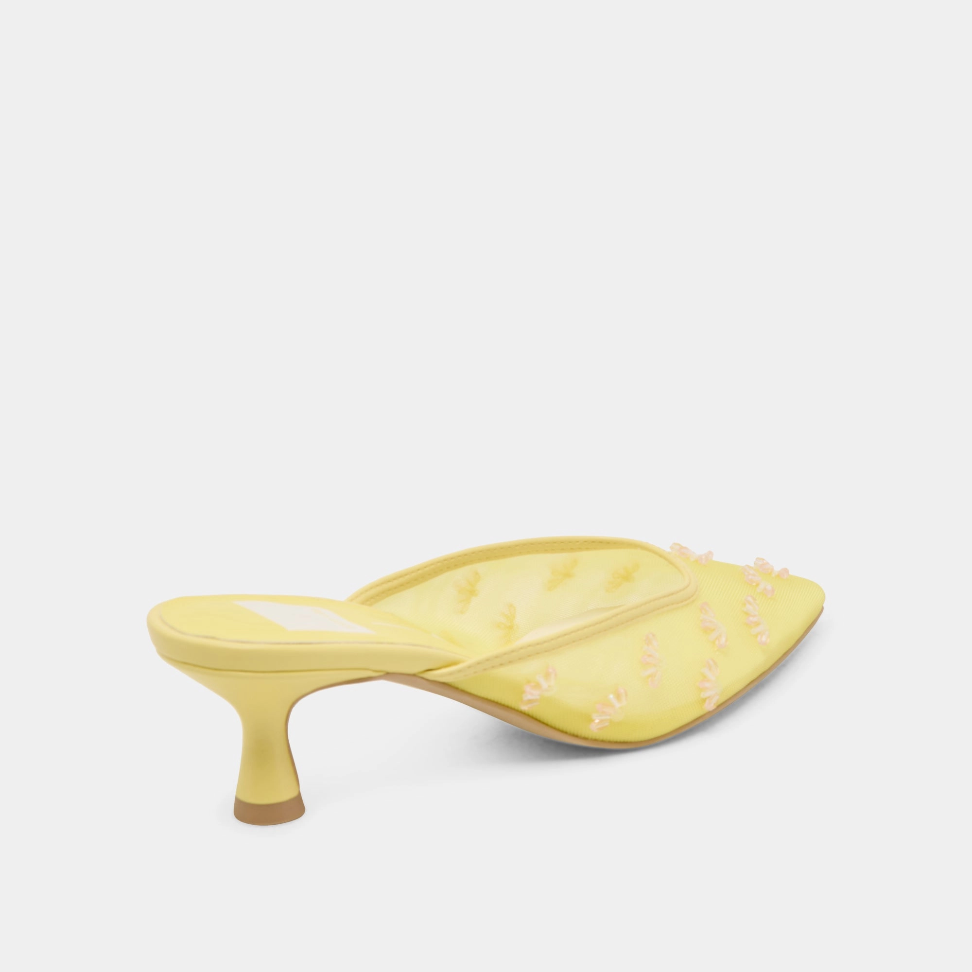 Pointed Sandals Party Guard CLARA WIDE HEELS LEMON MESH