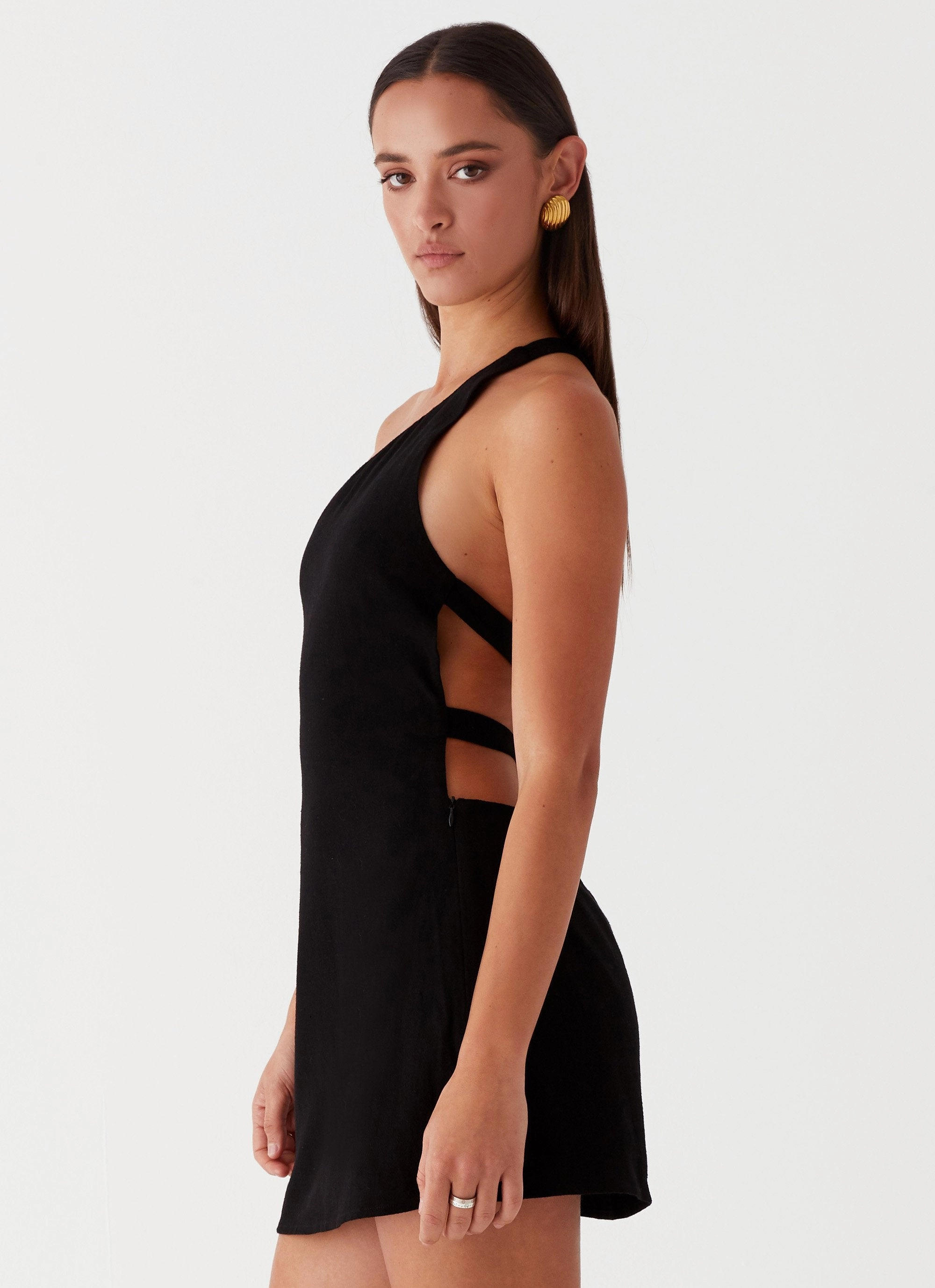 Emilee Tie Back Mini Dress - Black Happy Soul