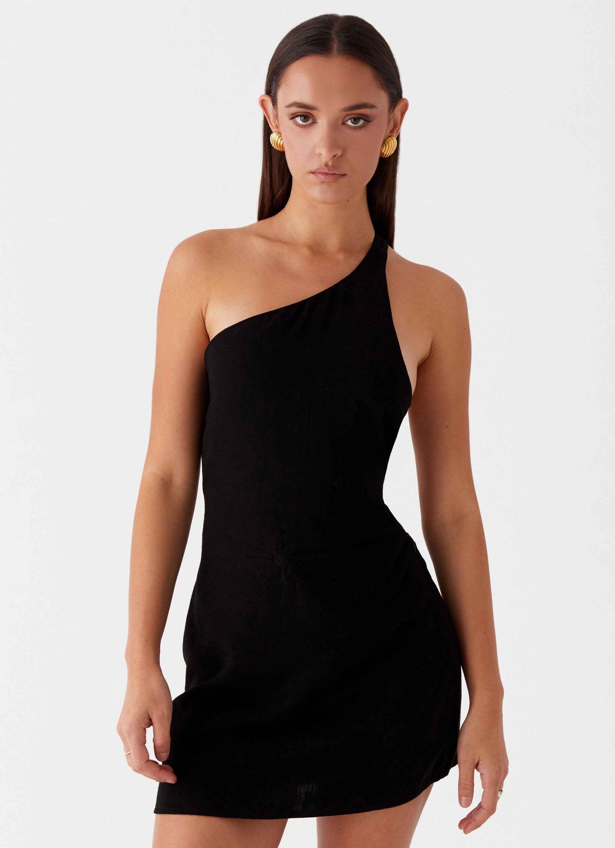 Relaxed fit wear Emilee Tie Back Mini Dress - Black
