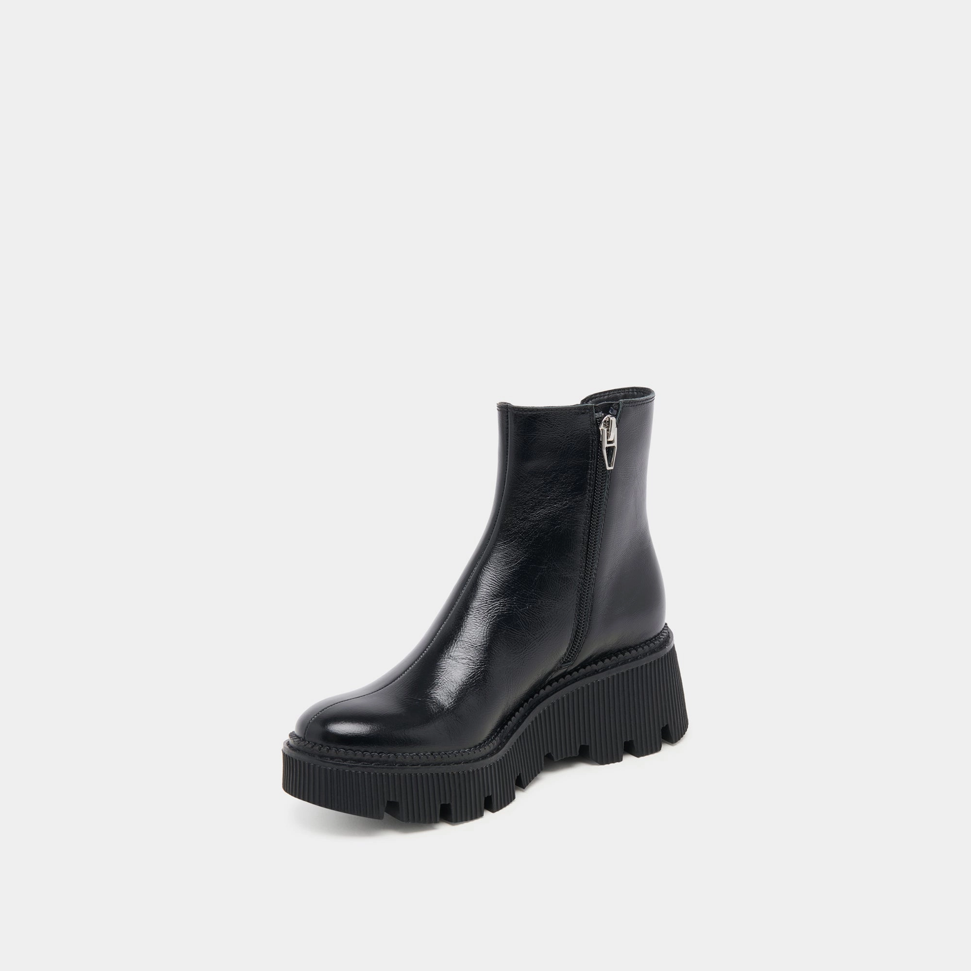 Elevated Comfort EMMET H2O WIDE BOOTS MIDNIGHT CRINKLE PATENT