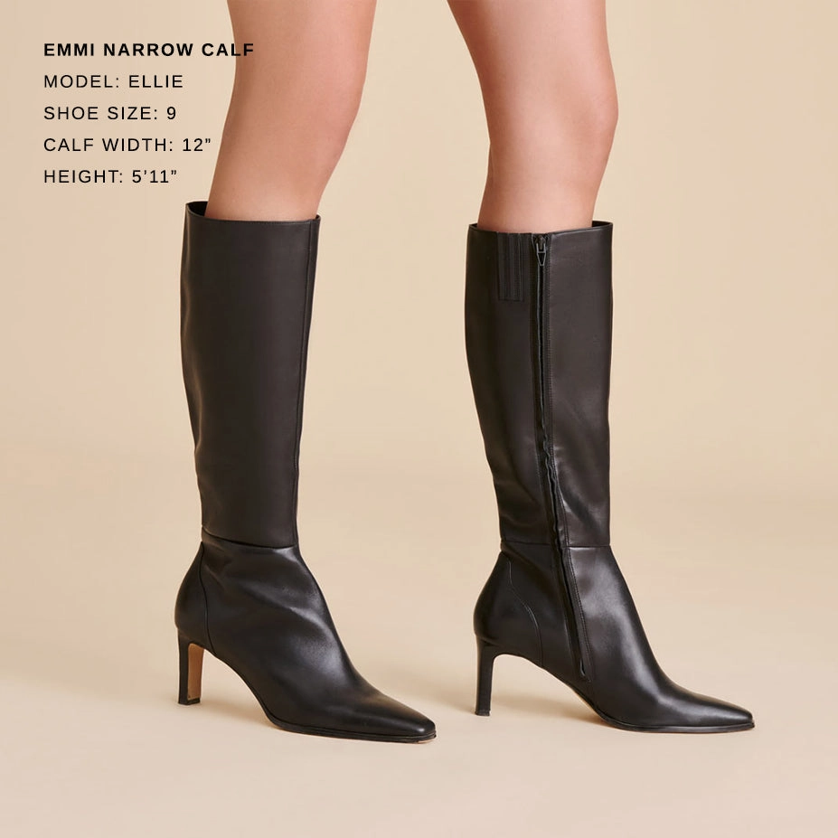 EMMI NARROW CALF BOOTS BLACK LEATHER Comfort Buckles