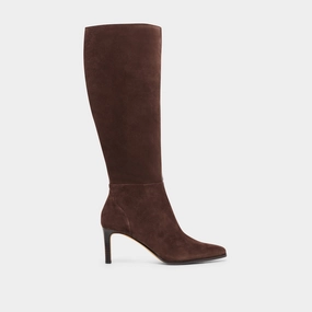 EMMI WIDE CALF BOOTS DK BROWN SUEDE Office Smart
