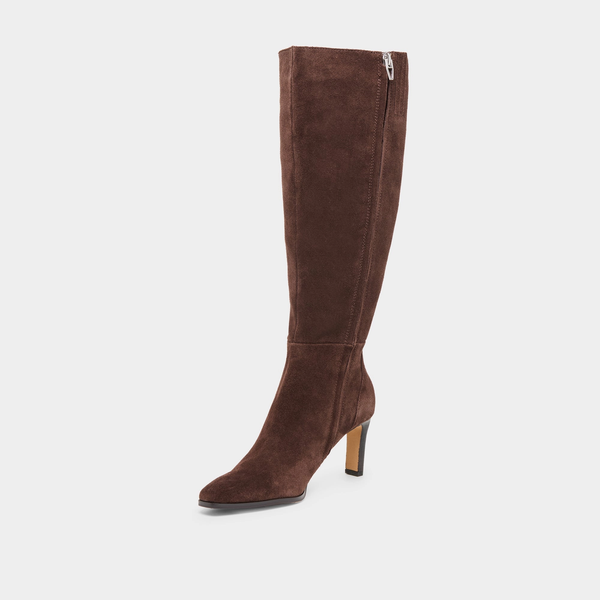 EMMI WIDE CALF BOOTS DK BROWN SUEDE Long Travel