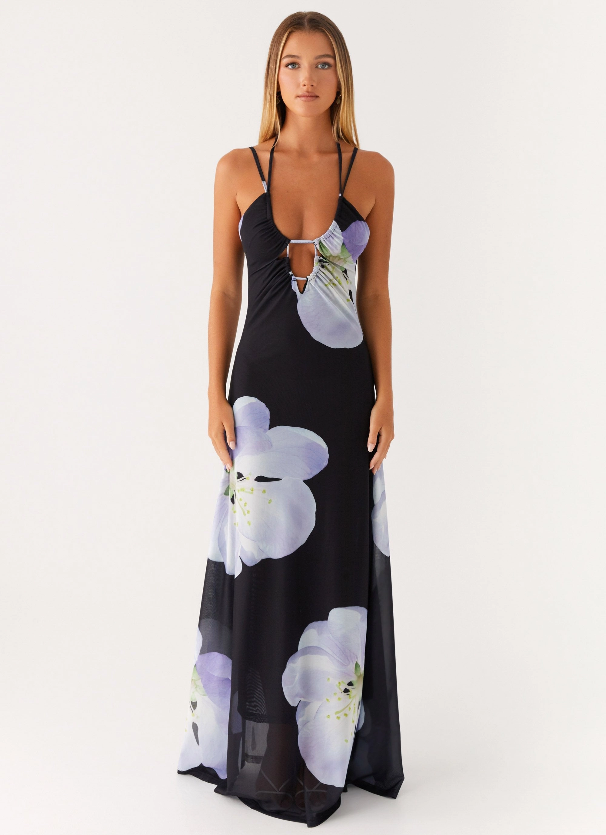 Enrika Maxi Dress - Flower Print Smart Detail