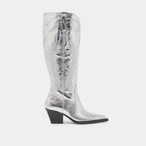 RYATT EXTRA WIDE CALF BOOTS SILVER DISTRESSED LEATHER Padded Liner Quick Drying Stylish Explorer