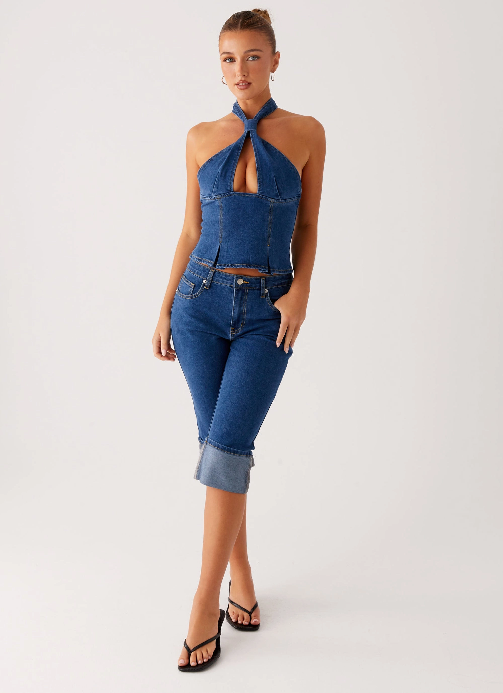 Saylor Denim Capri Jeans - Indigo Outdoor Casual