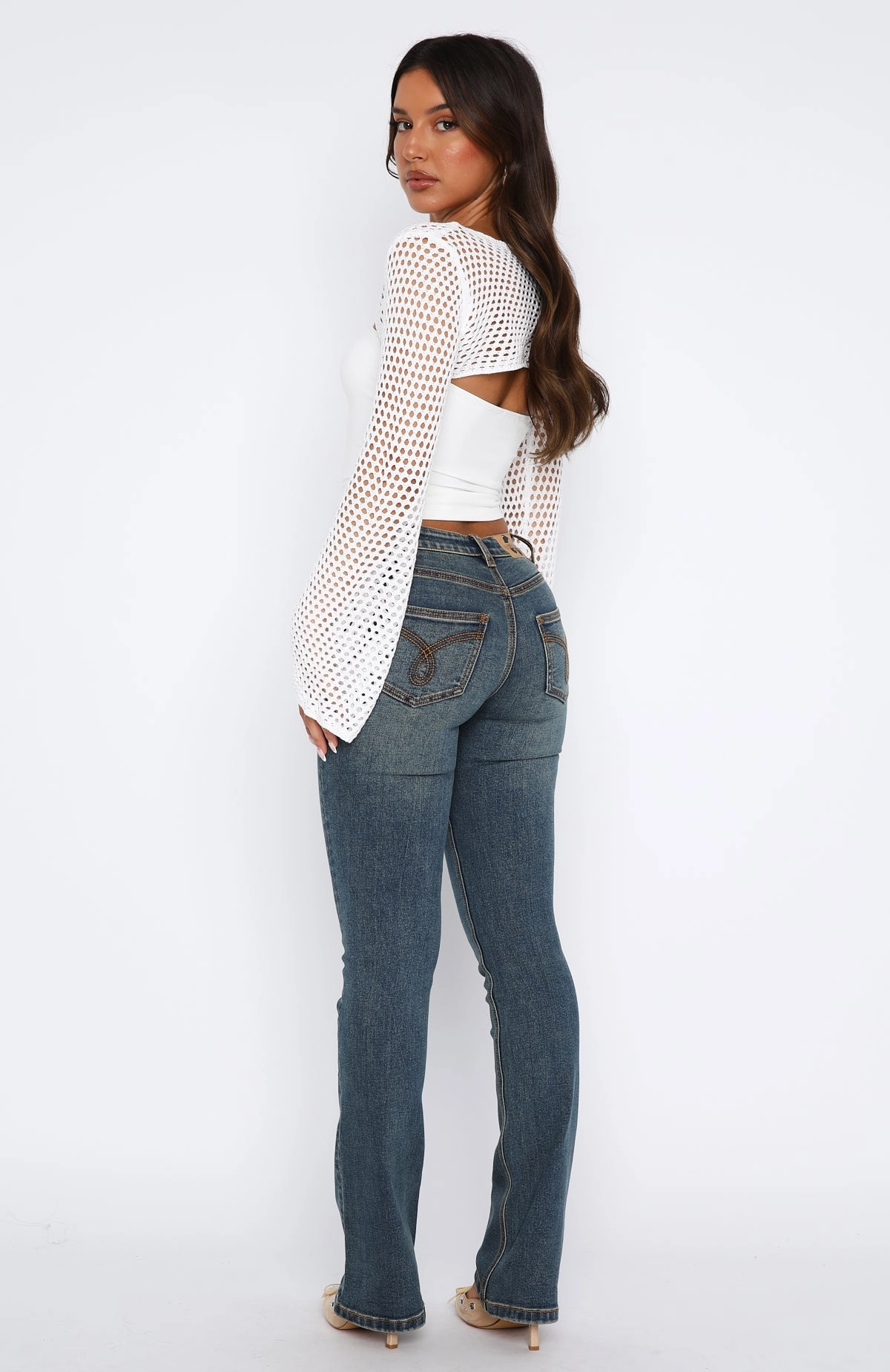 Wait For No One Low Rise Bootleg Jeans Mid Vintage Blue Daily Choice