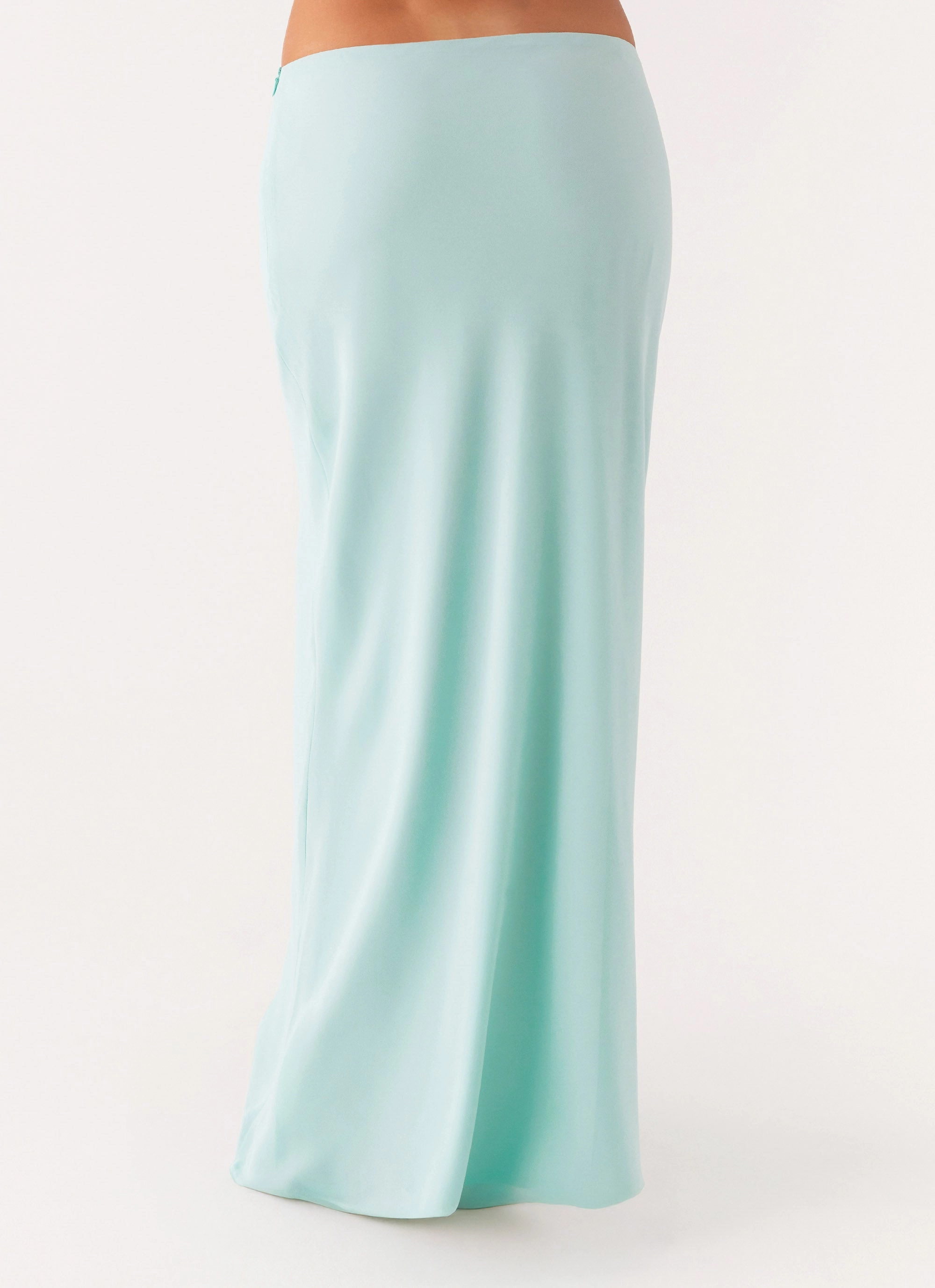 Another Life Chiffon Maxi Skirt - Pale Blue Neat Fit All Season Wear