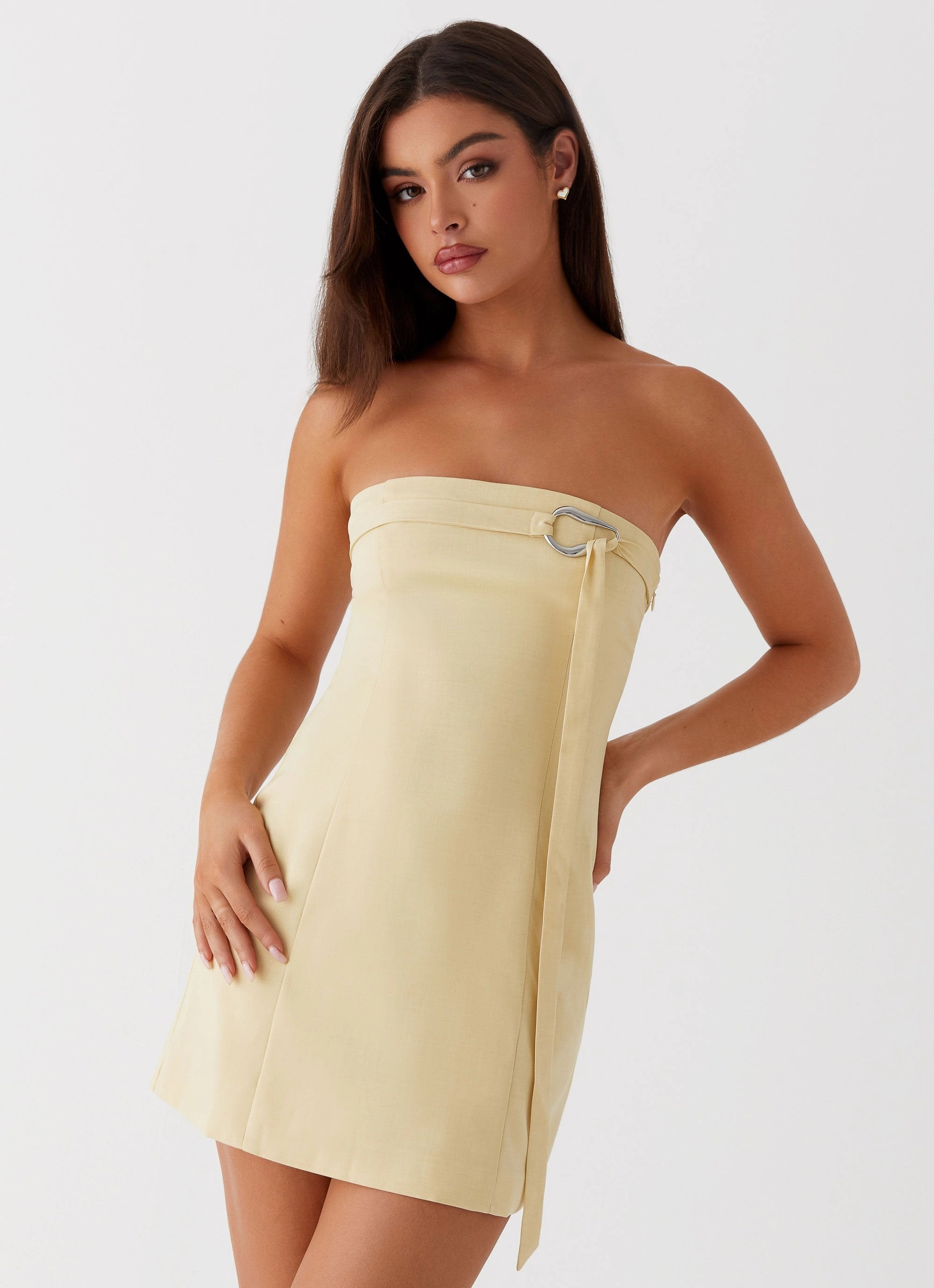 Saskia Mini Dress - Yellow Cool Comfort