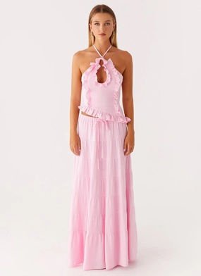 Cotton Rich Mariella Linen Maxi Skirt - Pink
