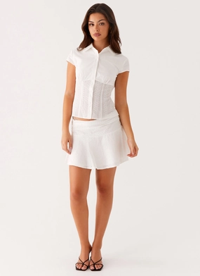 Stylish Choice Soft Layers Devoted Mini Skirt - White