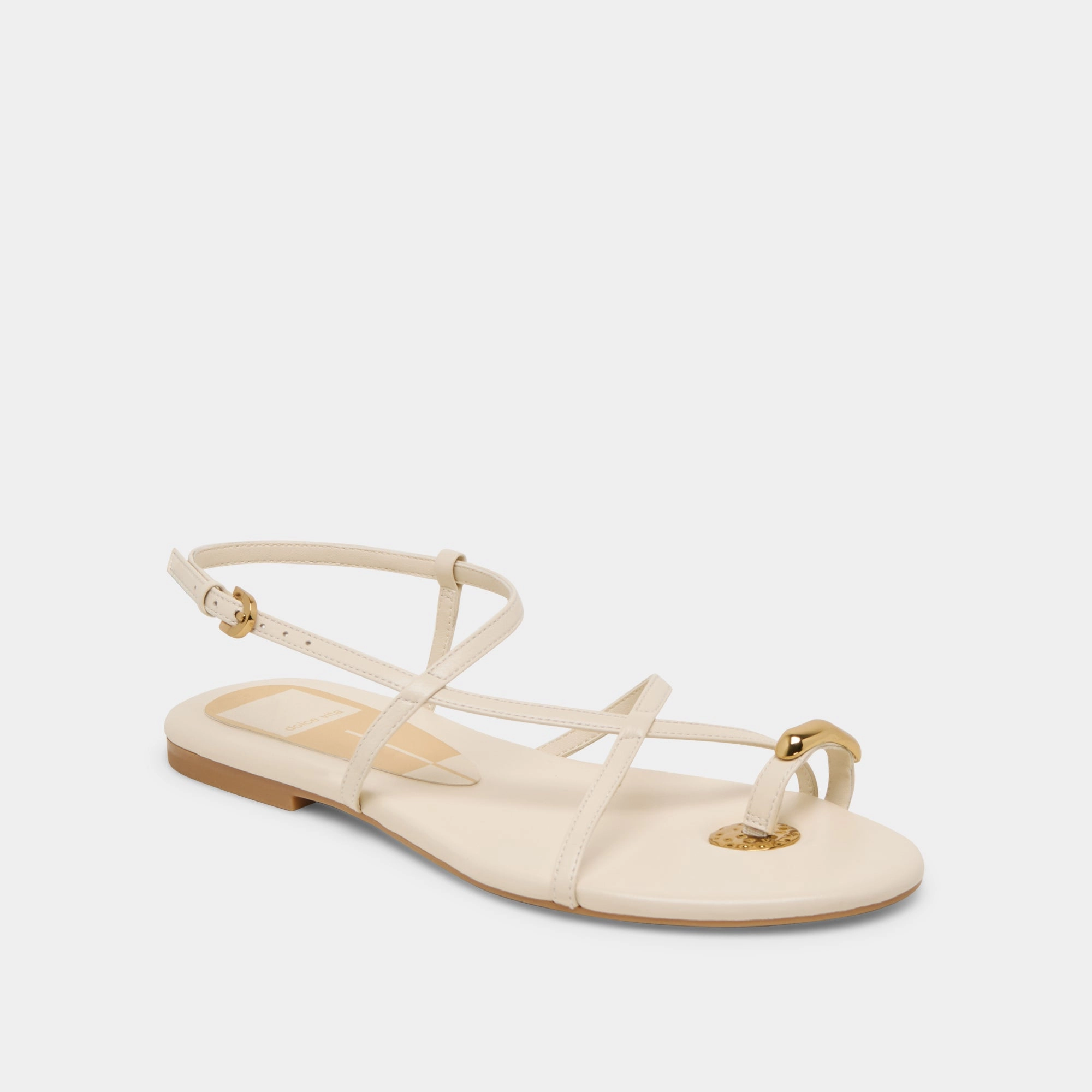 KESHA SANDALS BONE LEATHER Comfortable Open-toe Shoes
