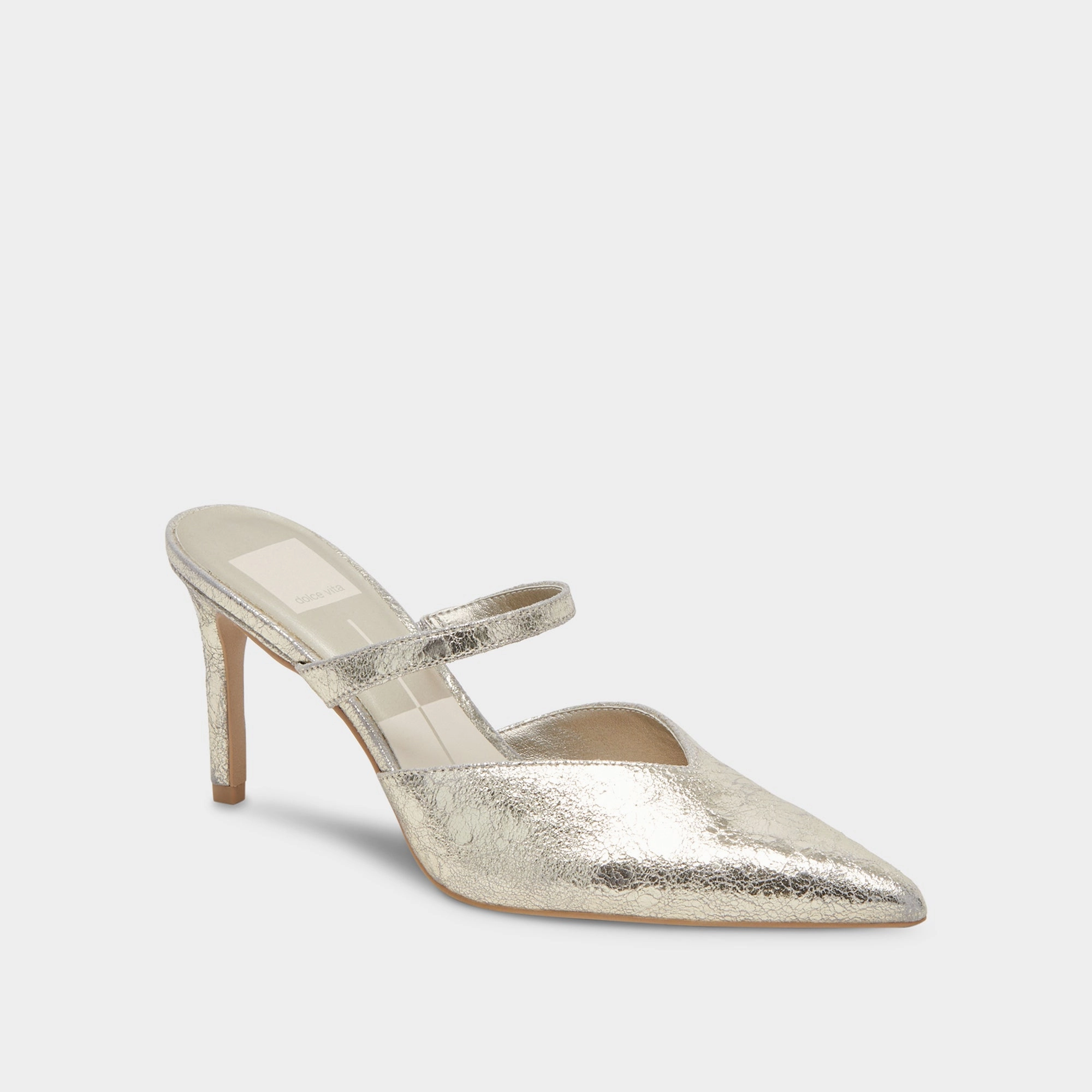 KANIKA WIDE HEELS PLATINUM DISTRESSED LEATHER Easy return Comfy Spark