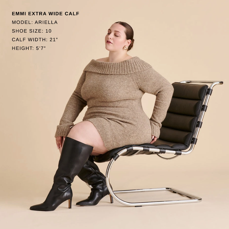 Neutral Finish Step Control EMMI EXTRA WIDE CALF BOOTS BLACK LEATHER