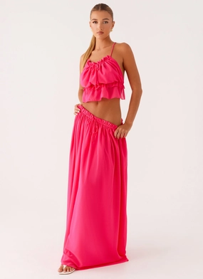 Basic Layers Zaya Maxi Skirt - Fuchsia