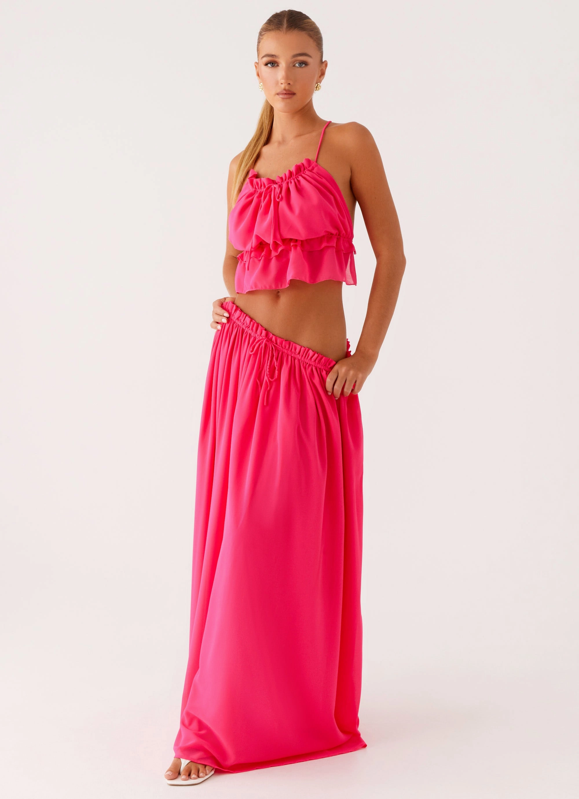 Basic Layers Zaya Maxi Skirt - Fuchsia