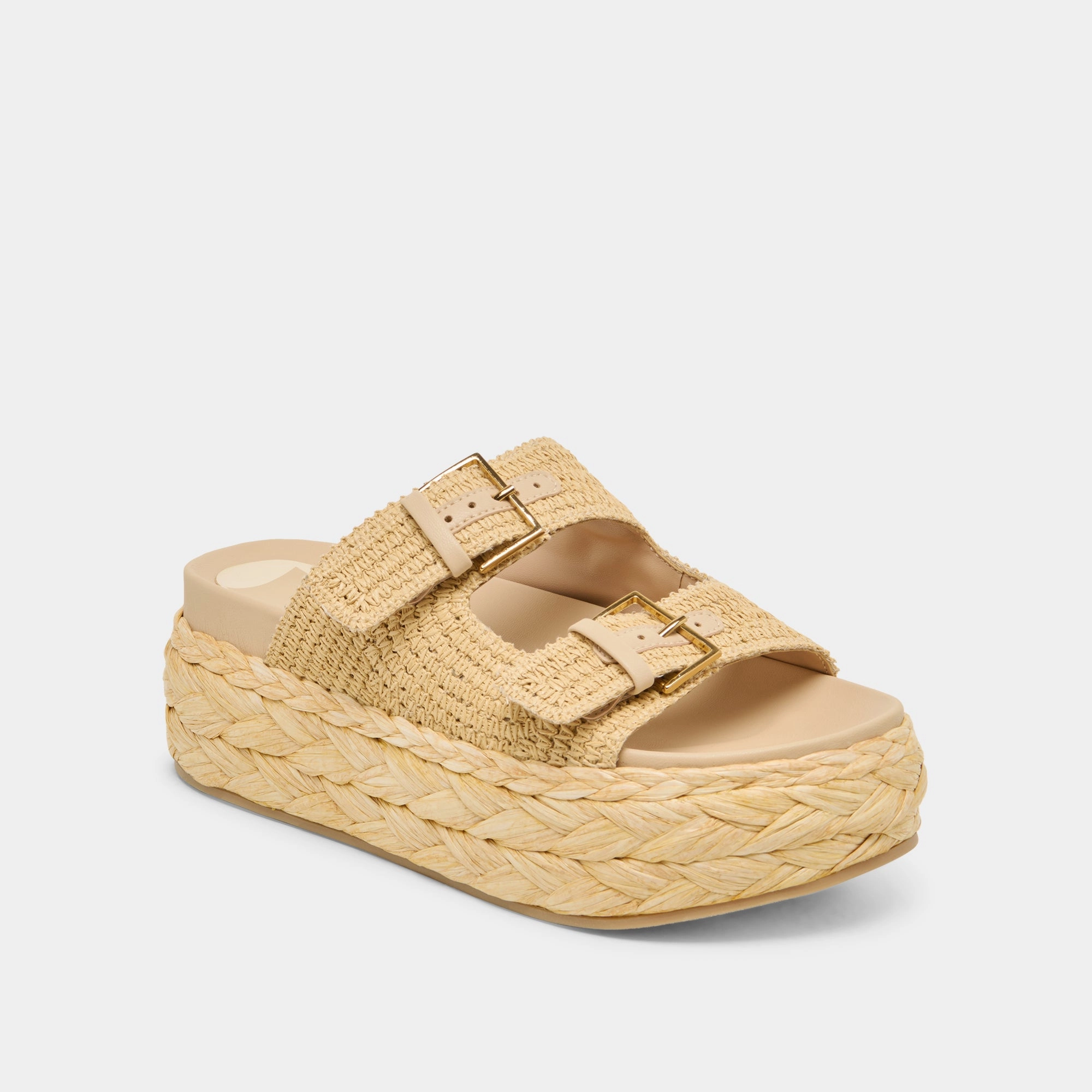 Sports Wear Flexible Outsole FALYN SANDALS LT NATURAL WOVEN RAFFIA