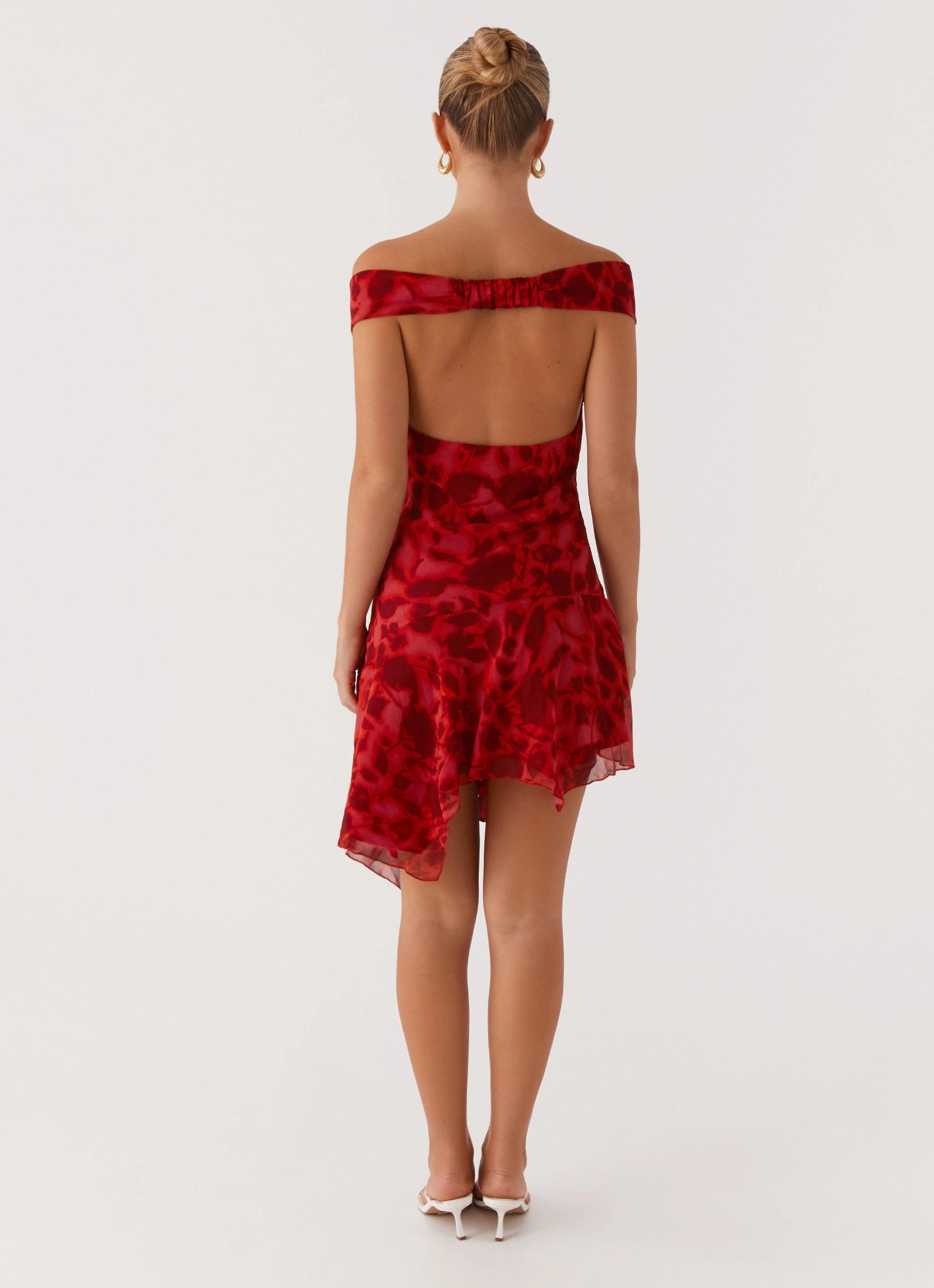 Smooth Flow Alma Mini Dress - Deep Red Floral