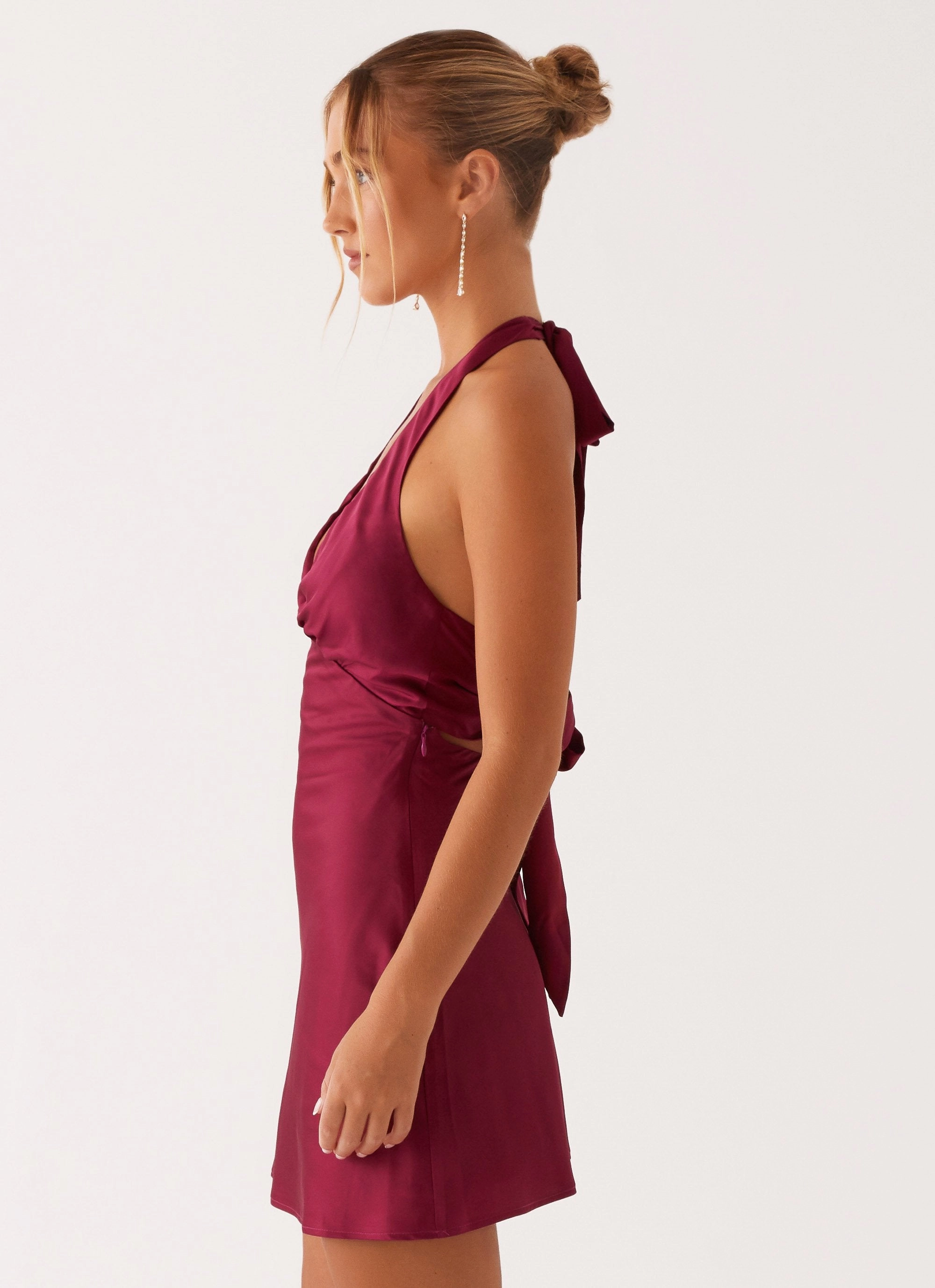 Soft Waist Heavy Hearted Mini Dress - Mulberry