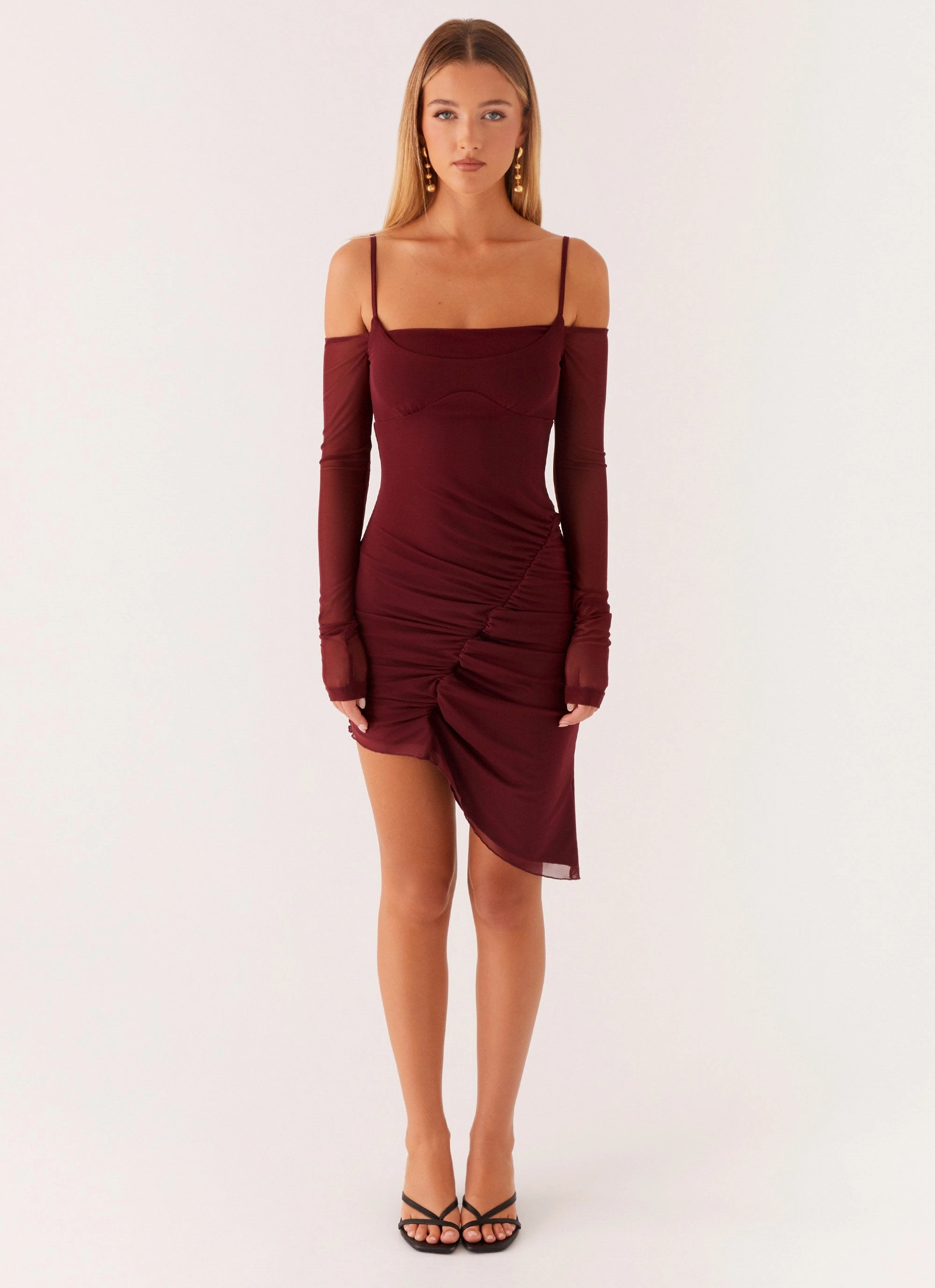 Move Free Quick Layer Sascha Mini Dress - Maroon