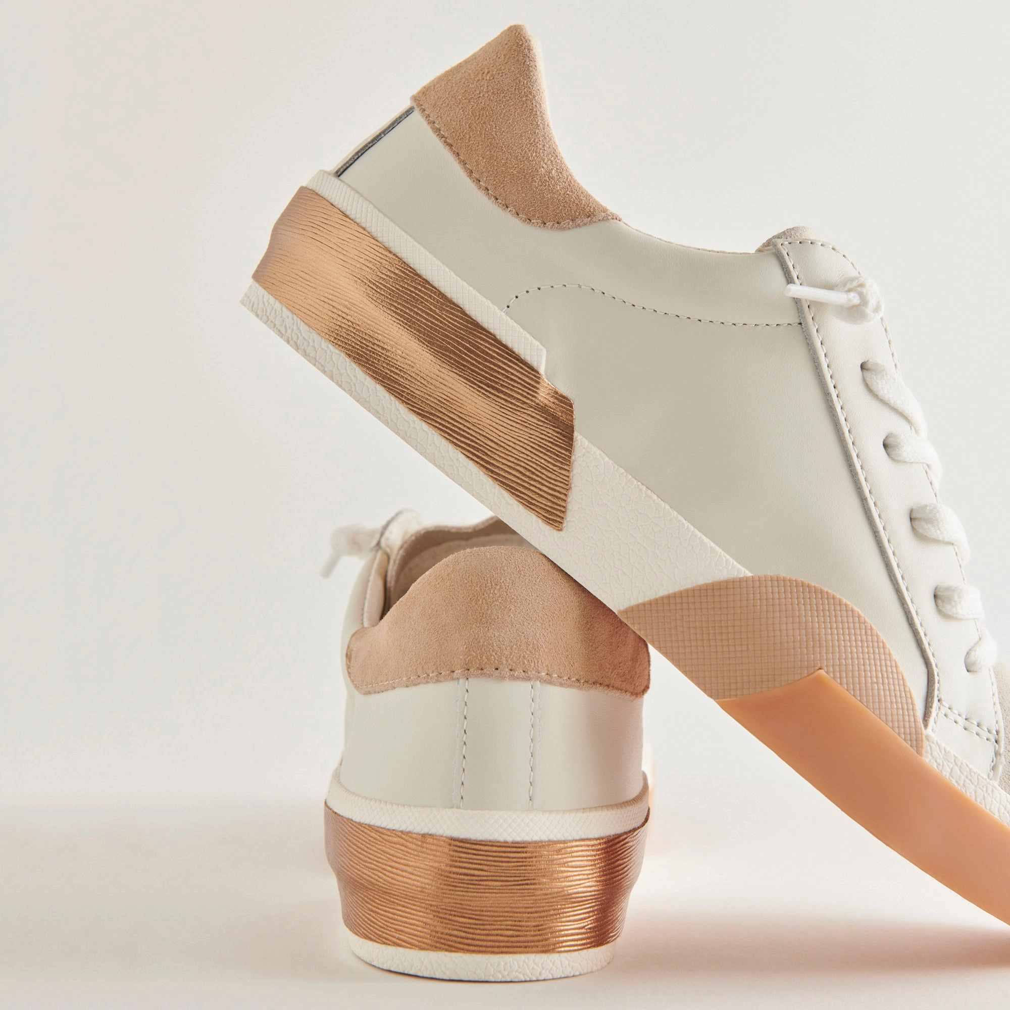 ZINA SNEAKERS WHITE TAN Minimalist