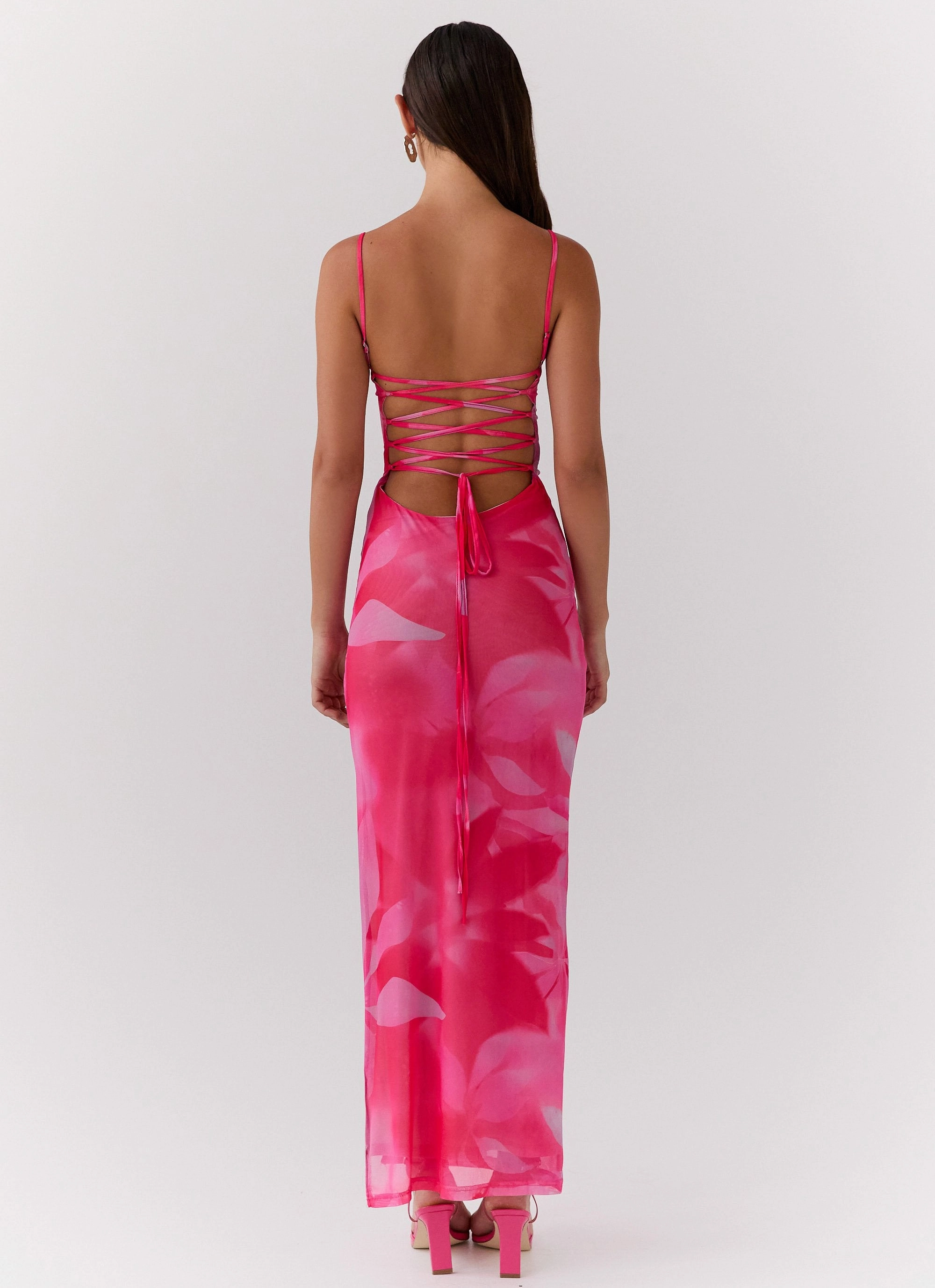 Life In Pink Maxi Dress - Abstract Bloom Air Comfort Work Fitwear