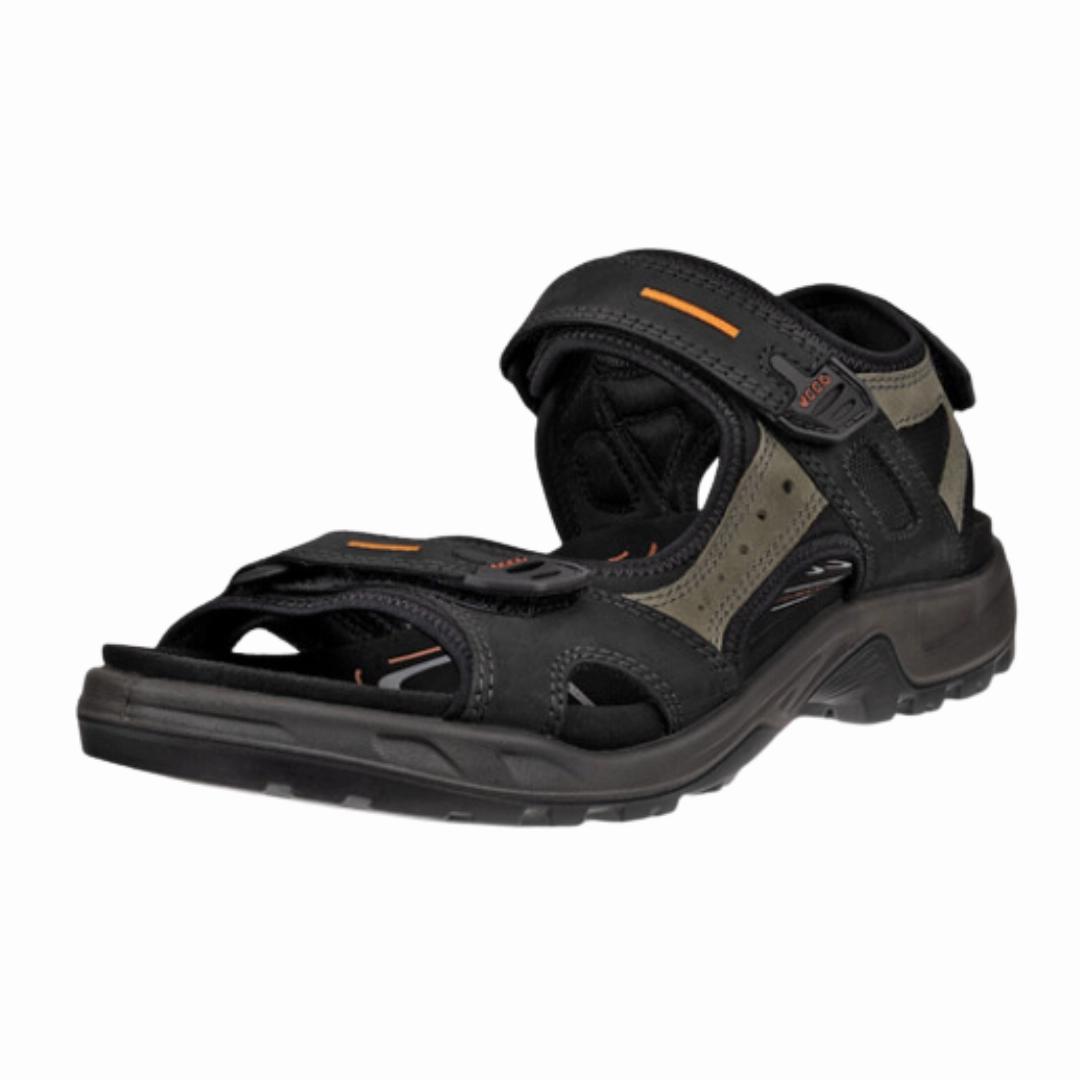 Men's Offroad Yucatan Hiking Sandal - Black/Mole/Black Adjustable Hook and Loop Straps Arch support