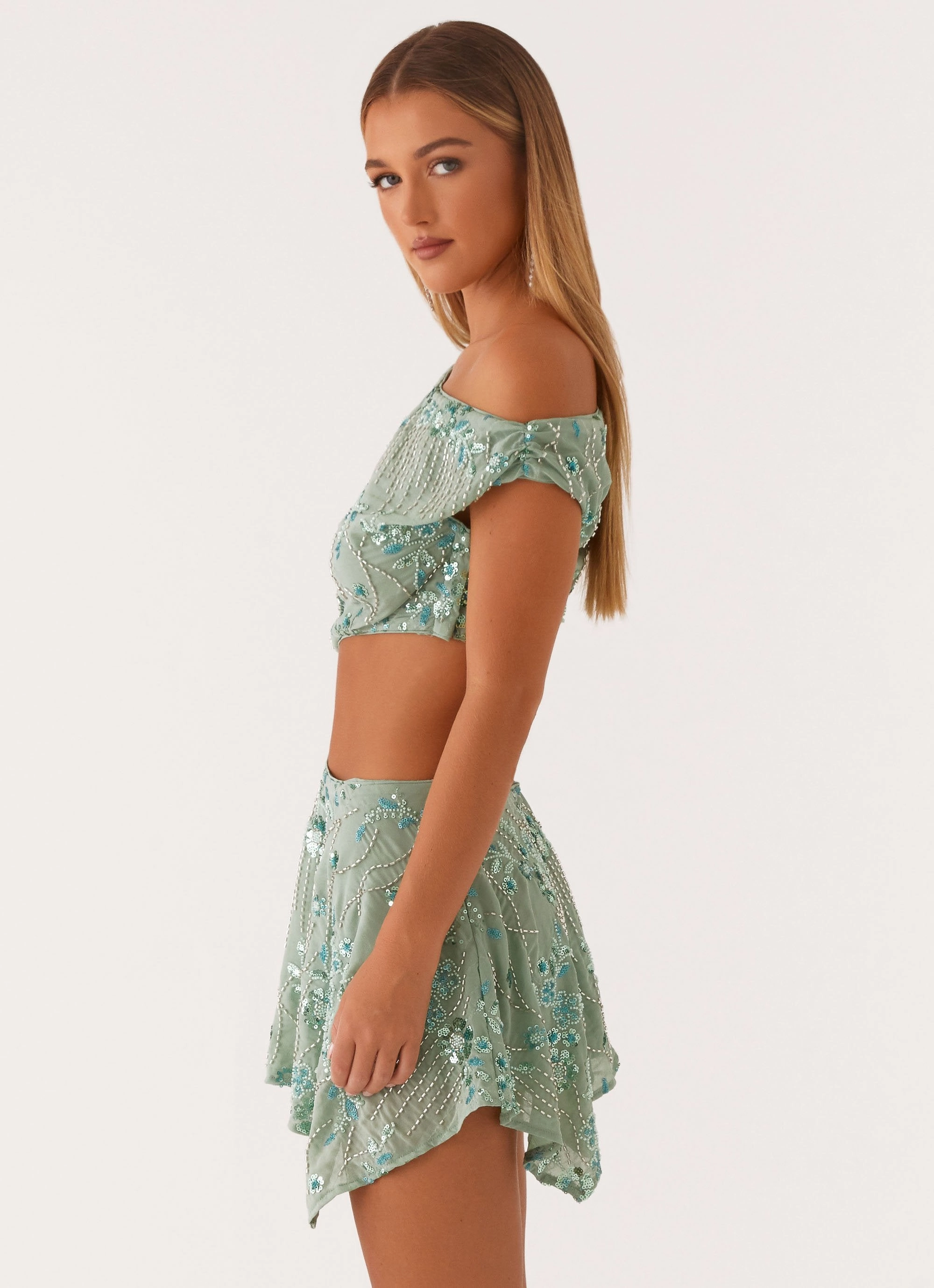 Aletta Sequin Mini Dress - Mint Bold Style