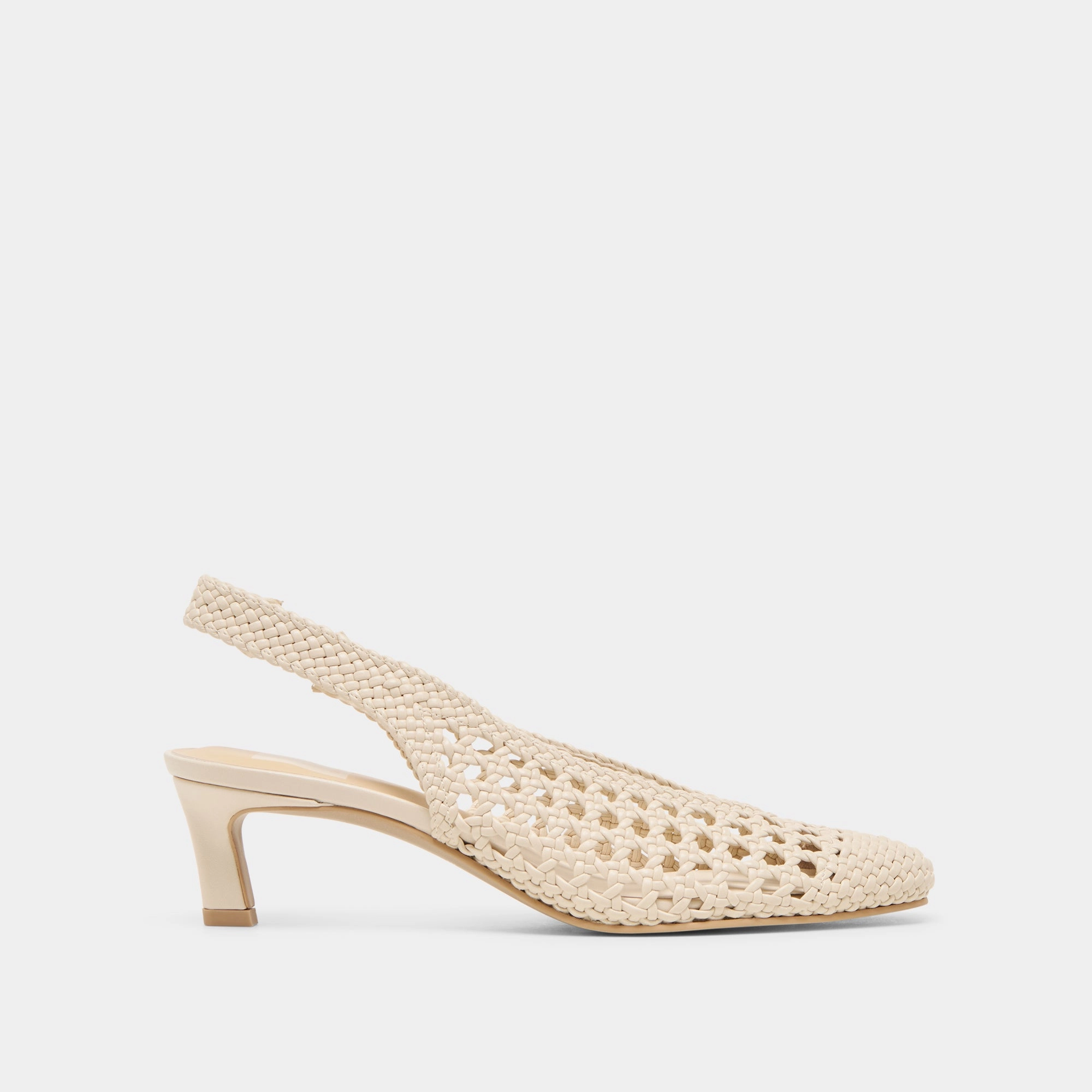 FAWNE HEELS CREME WOVEN STELLA Narrow Fit Tassel Detail