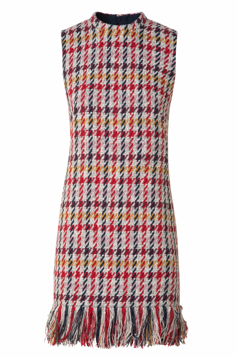 Fringed Tweed Sheath Dress Work Fitwear Comfortable texture