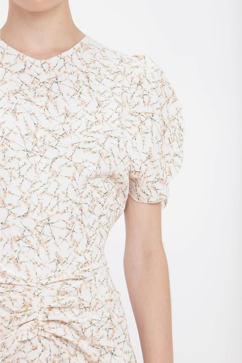 Daytime Look Silk Shine Gathered Waist Midi Dress