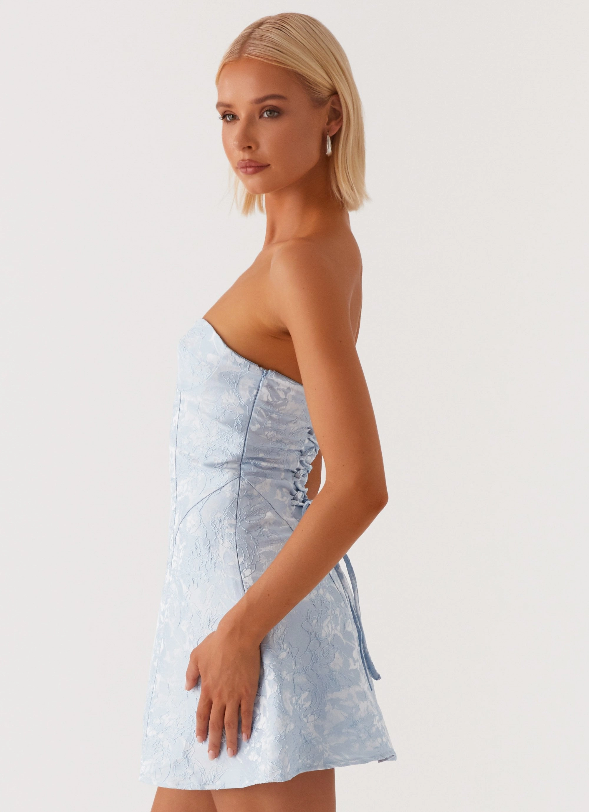 So Stylish Mini Dress - Blue Lightweight Piece Family Glow