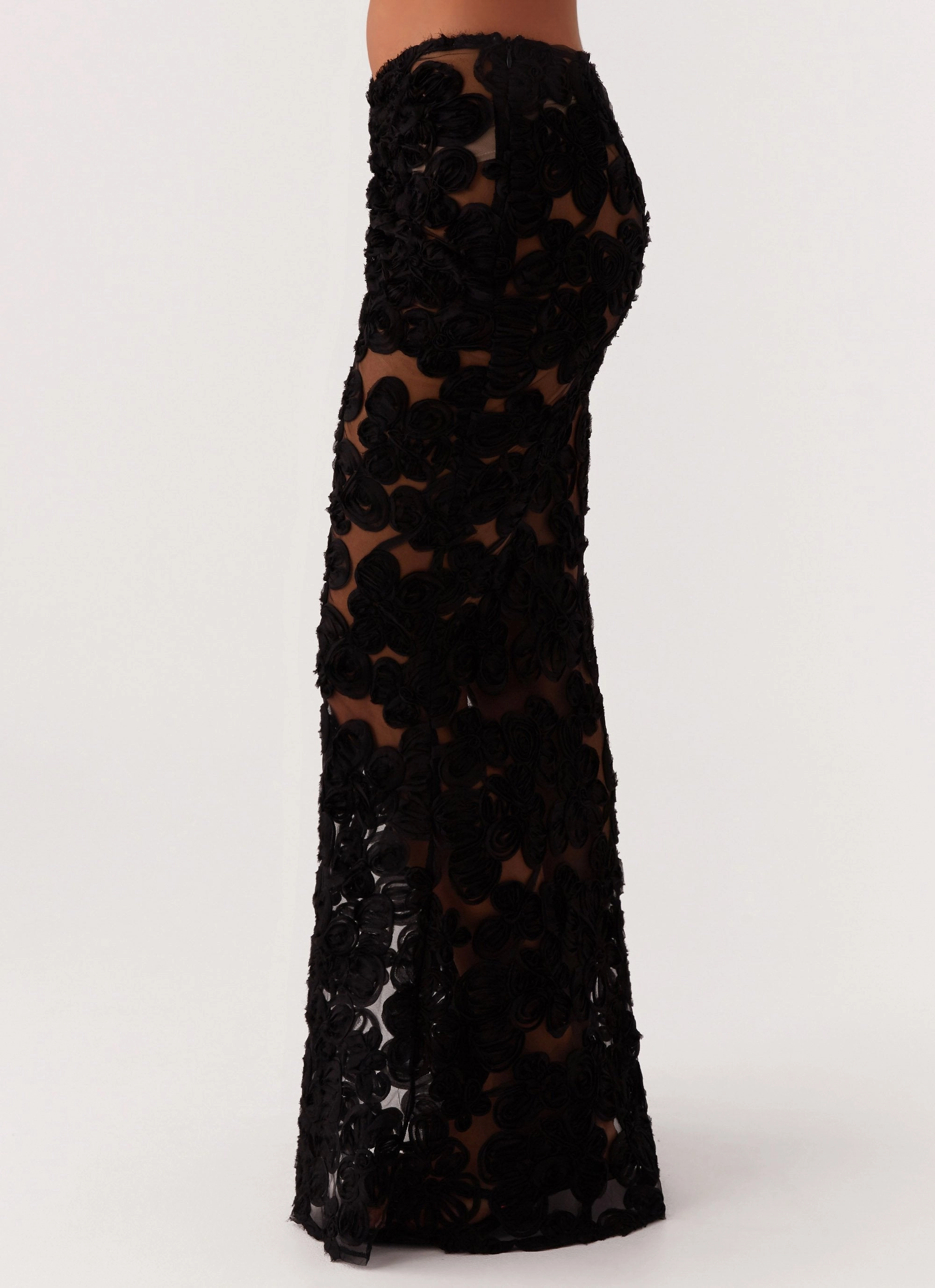 Fiorella Floret Maxi Skirt - Black Heritage Craft