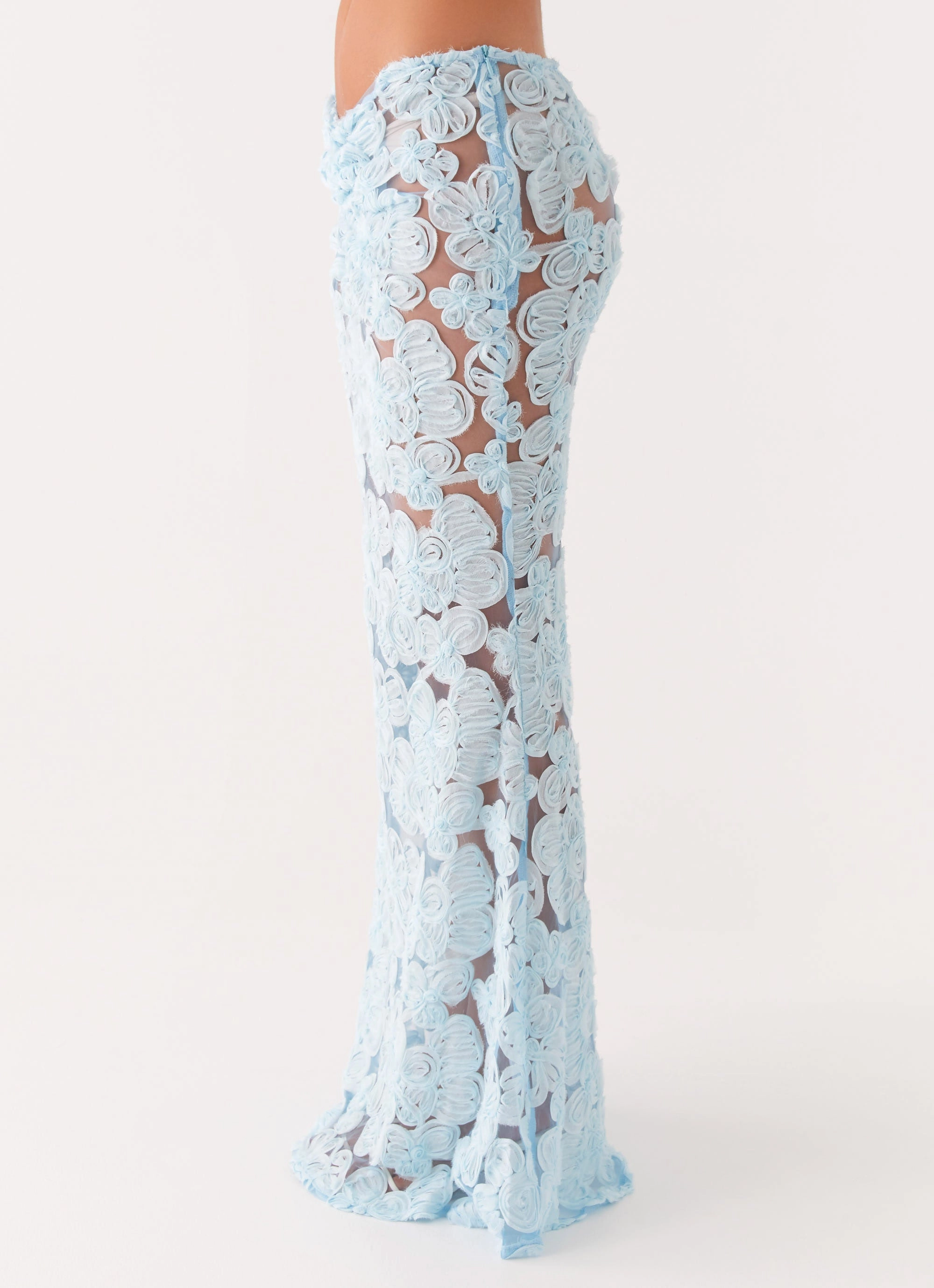 Fiorella Floret Maxi Skirt - Blue Heat Dissipating Fabric
