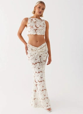 Classic Fit Fiorella Floret Maxi Skirt - Ivory