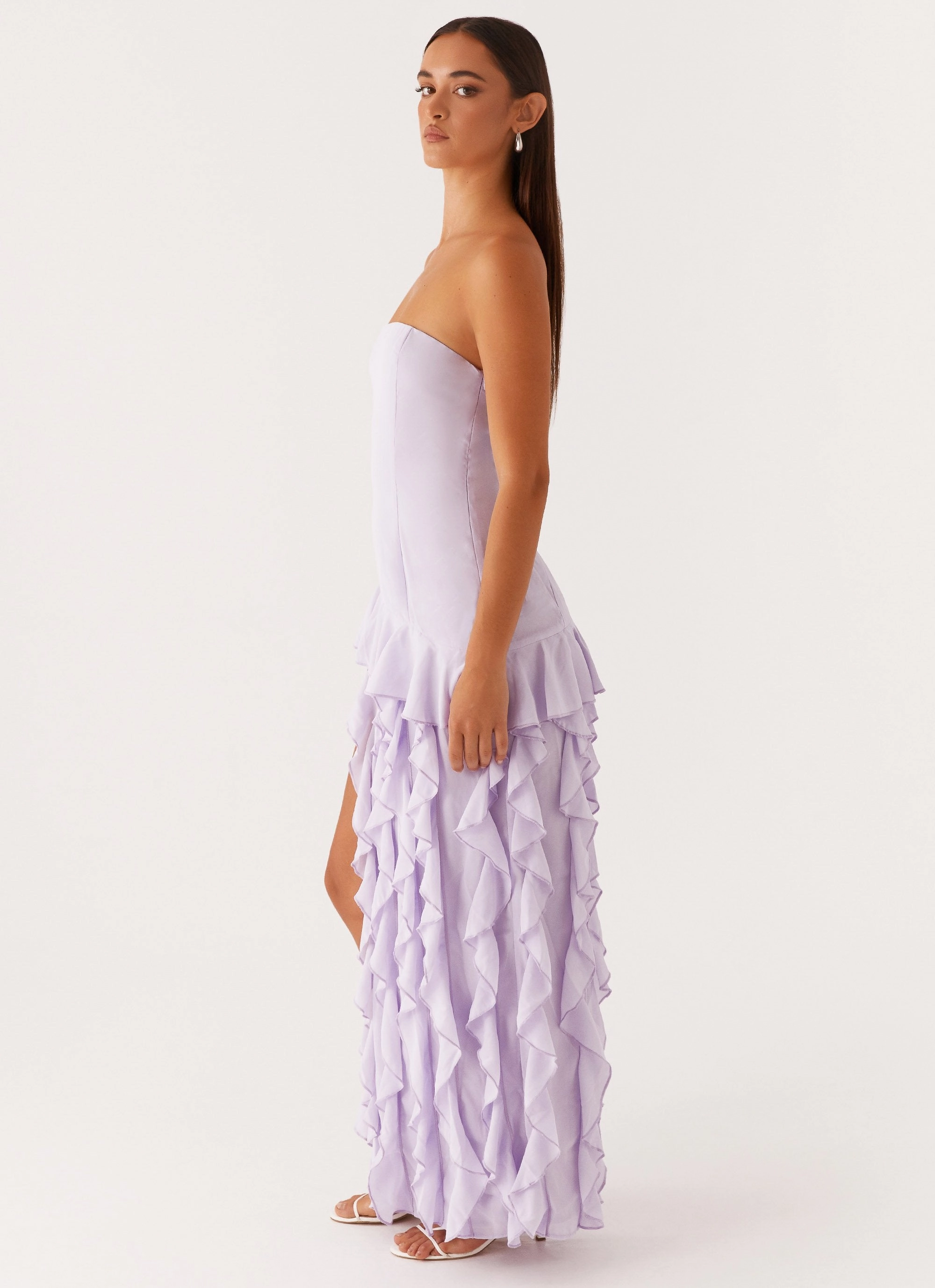 Casual Silhouette High-Low-Hem Firefly Maxi Dress - Lilac