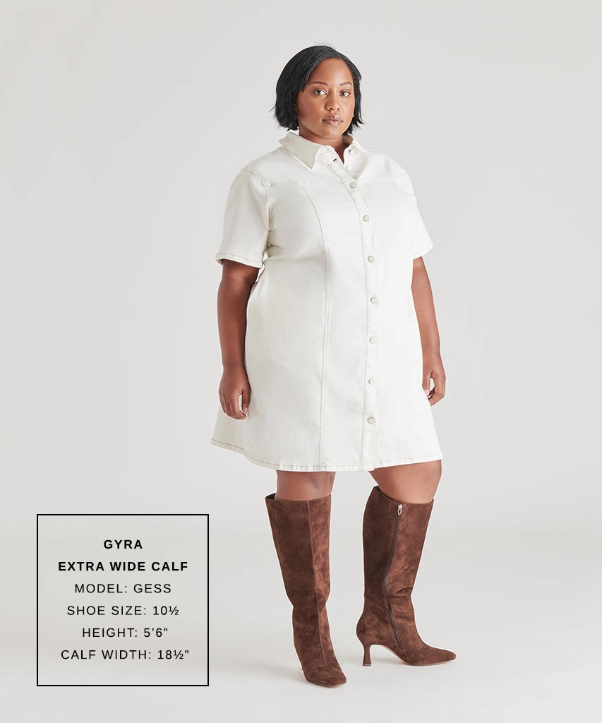 Comfort Lining Trail Exploration GYRA EXTRA WIDE CALF BOOTS DK BROWN SUEDE