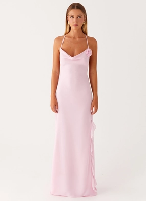 Smooth Tone Flattering Cut Wear First Class Maxi Dress - Pink