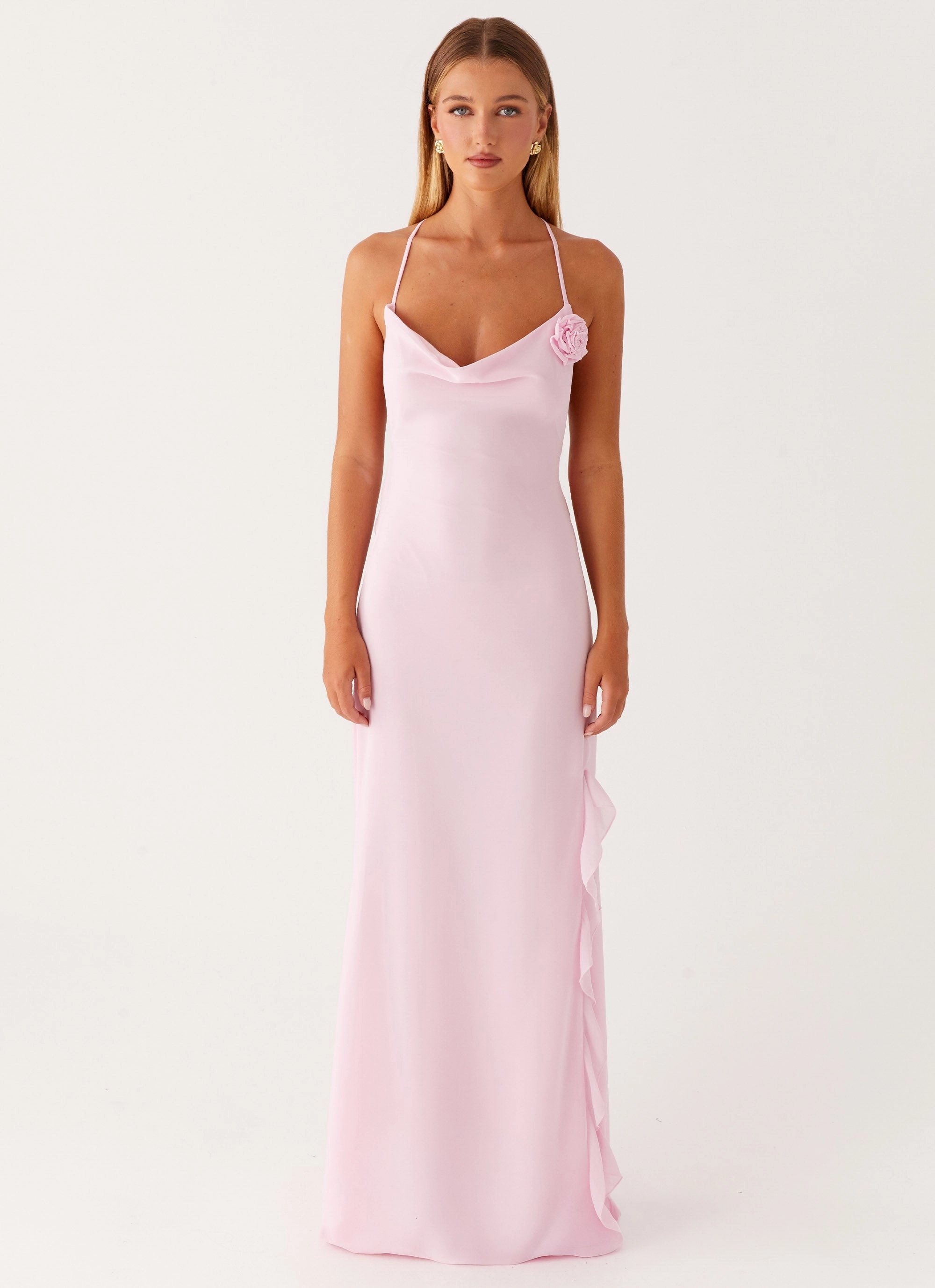 Smooth Tone Flattering Cut Wear First Class Maxi Dress - Pink