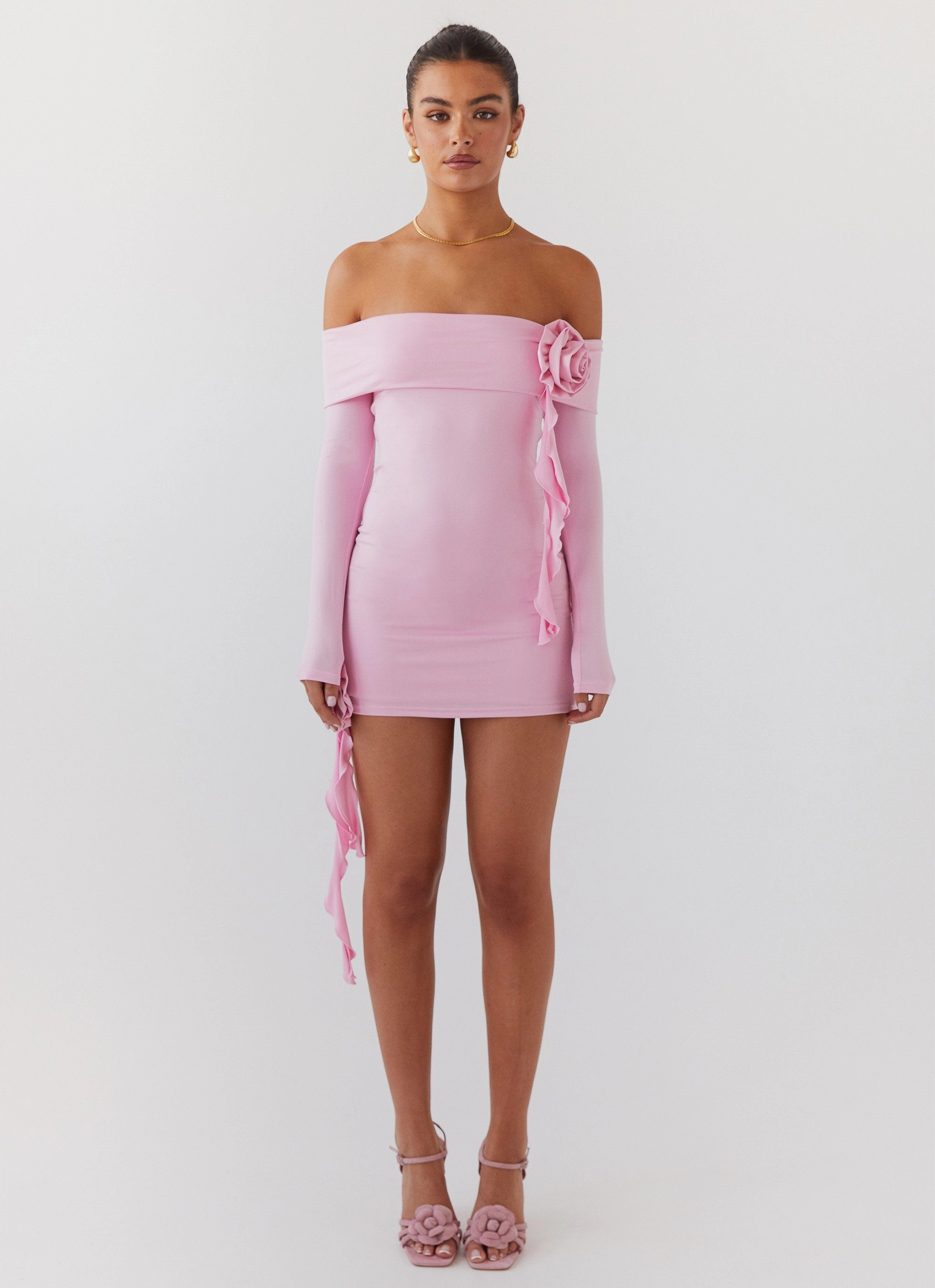 Cecilia Rose Mini Dress - Candy Sheer-Overlay Guest Shine