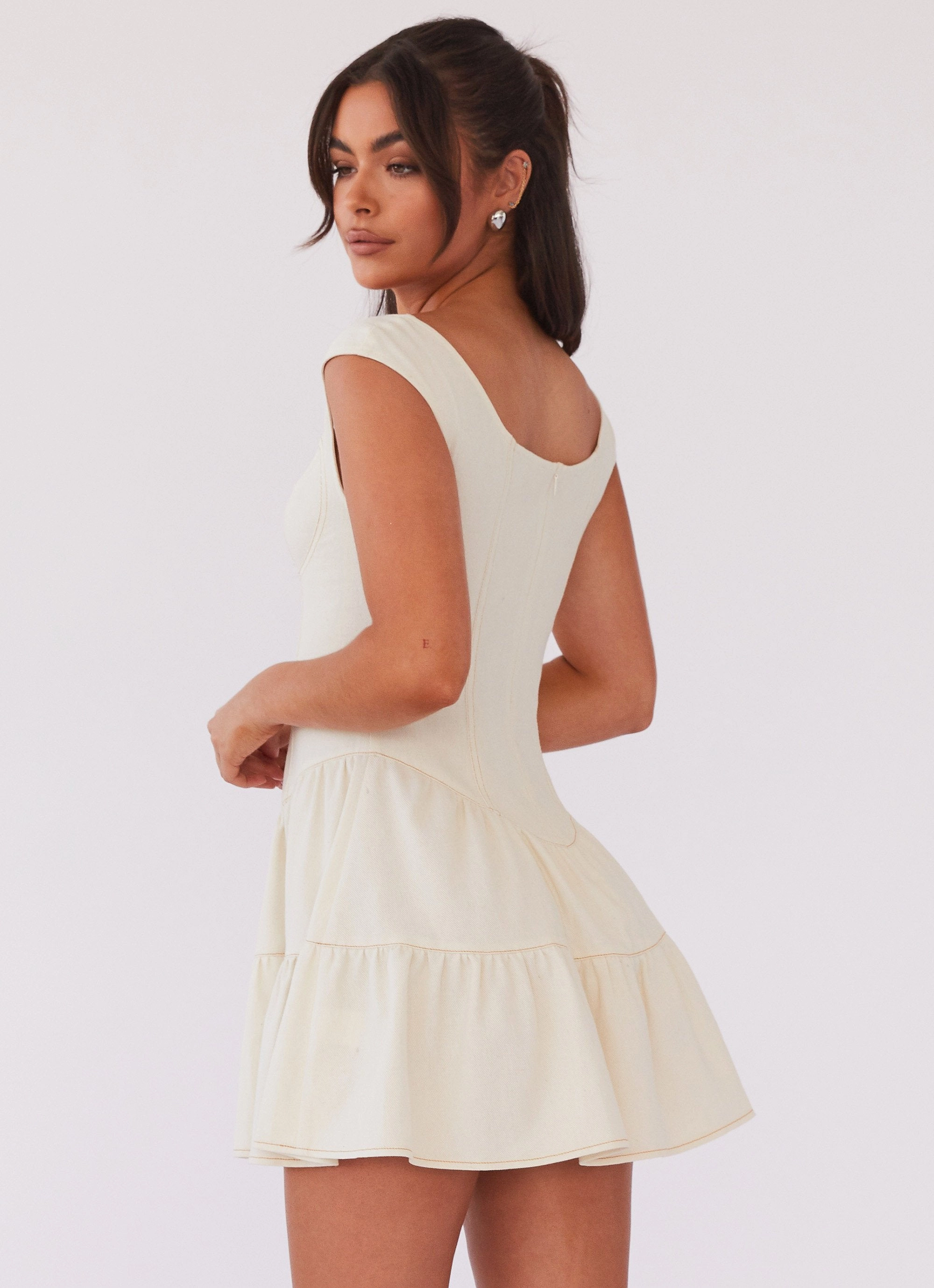 Soft Shine Isabella Denim Bustier Dress - Antique