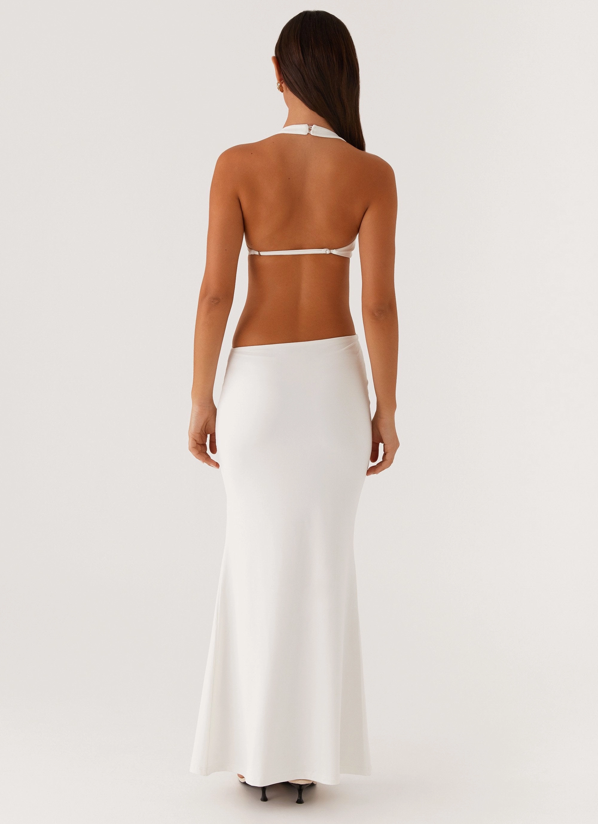 Satin Soft World Series Maxi Dress - White