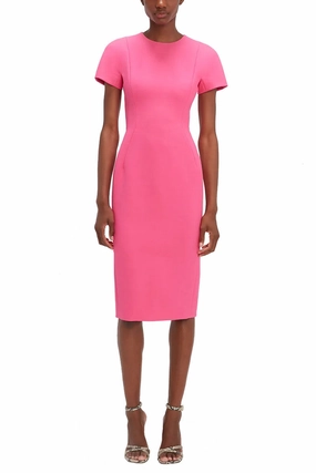 Texture Softness Resort Vibes Fitted T-Shirt Knee-Length Dress