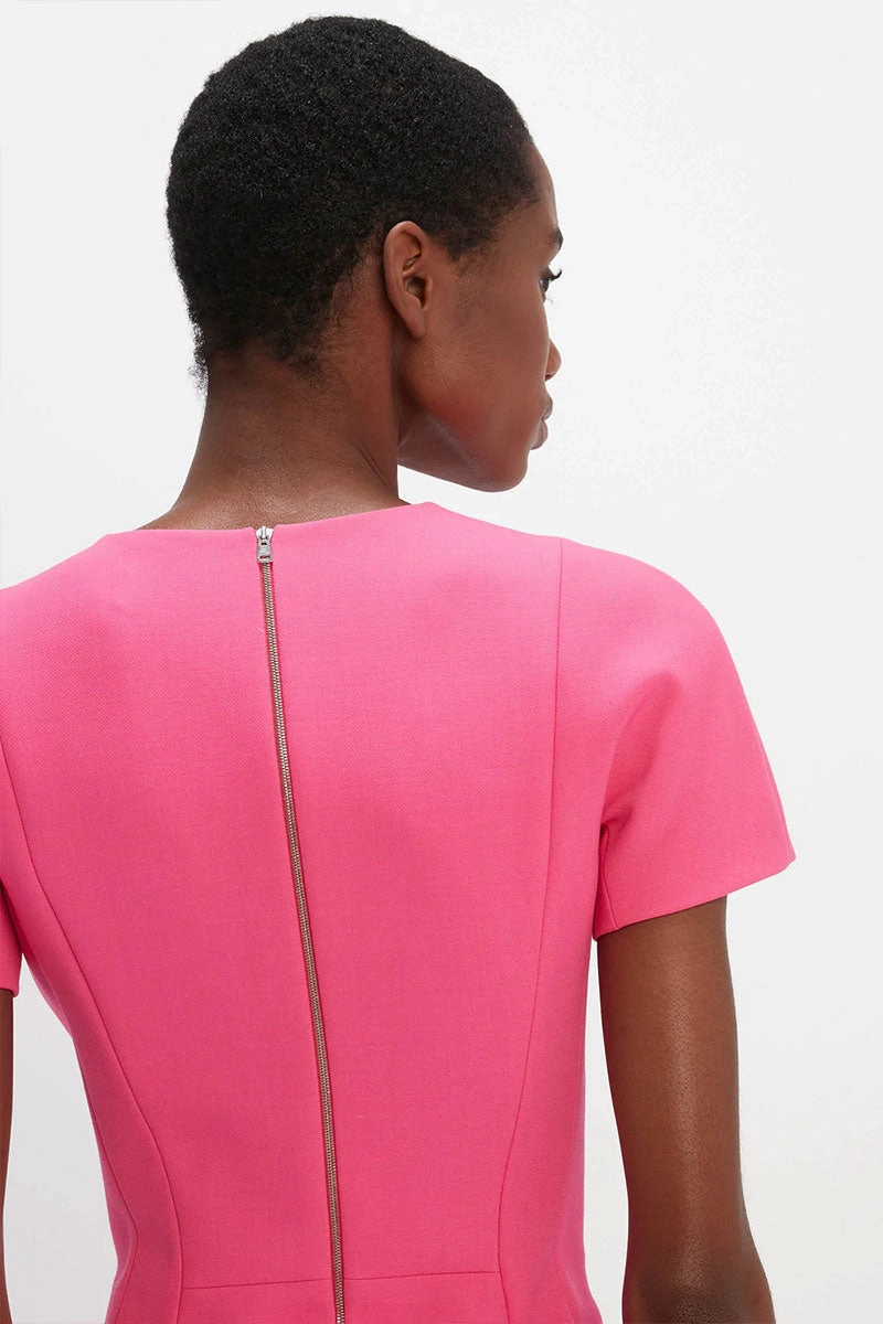 Fitted T-Shirt Knee-Length Dress Classic Layering Luxury-Fabric