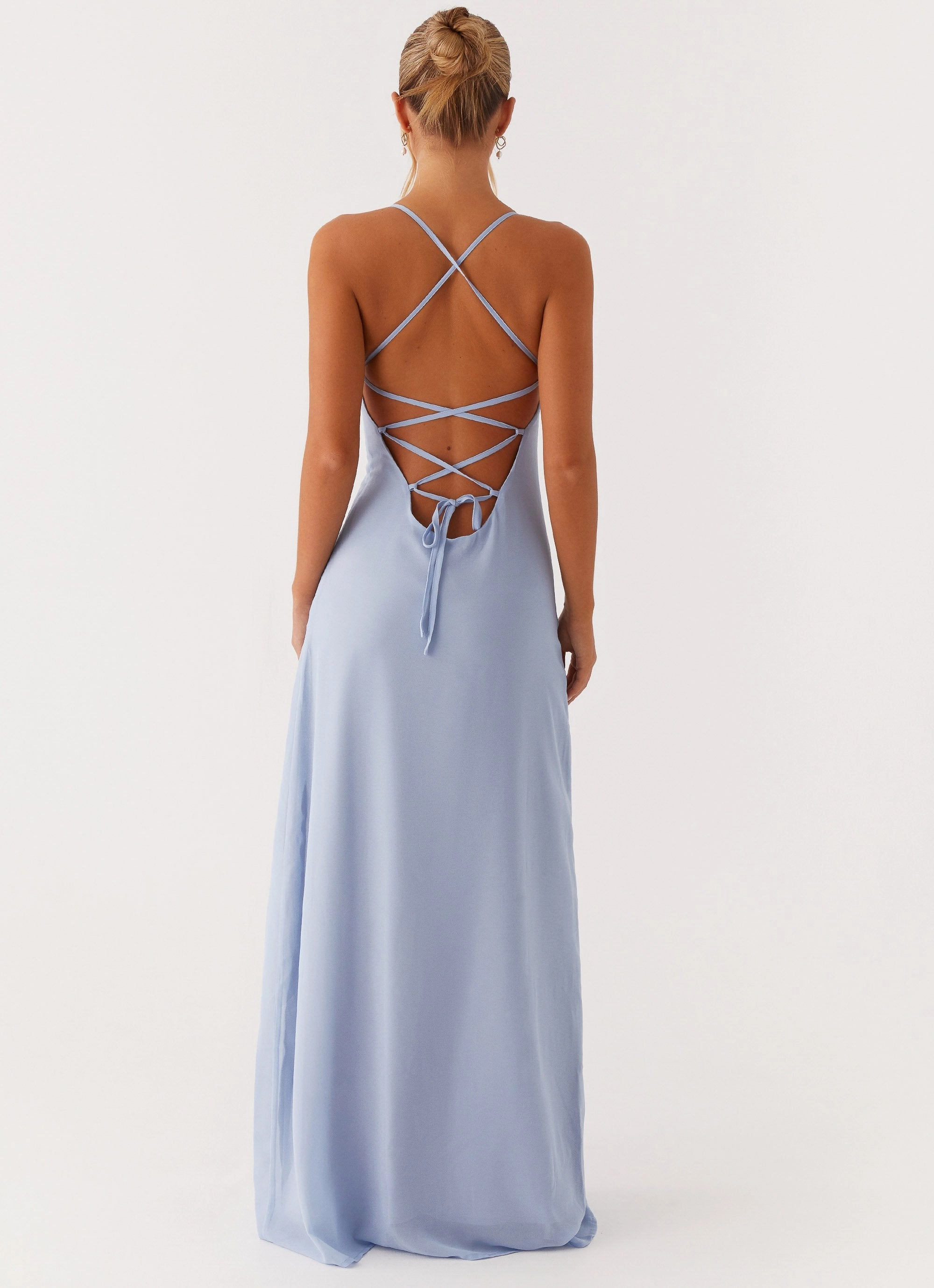 Aveline Bustier Maxi Dress - Blue One-Shoulder Perfect Layers