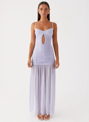 Subtle Lines Constance Mesh Maxi Dress - Lavender