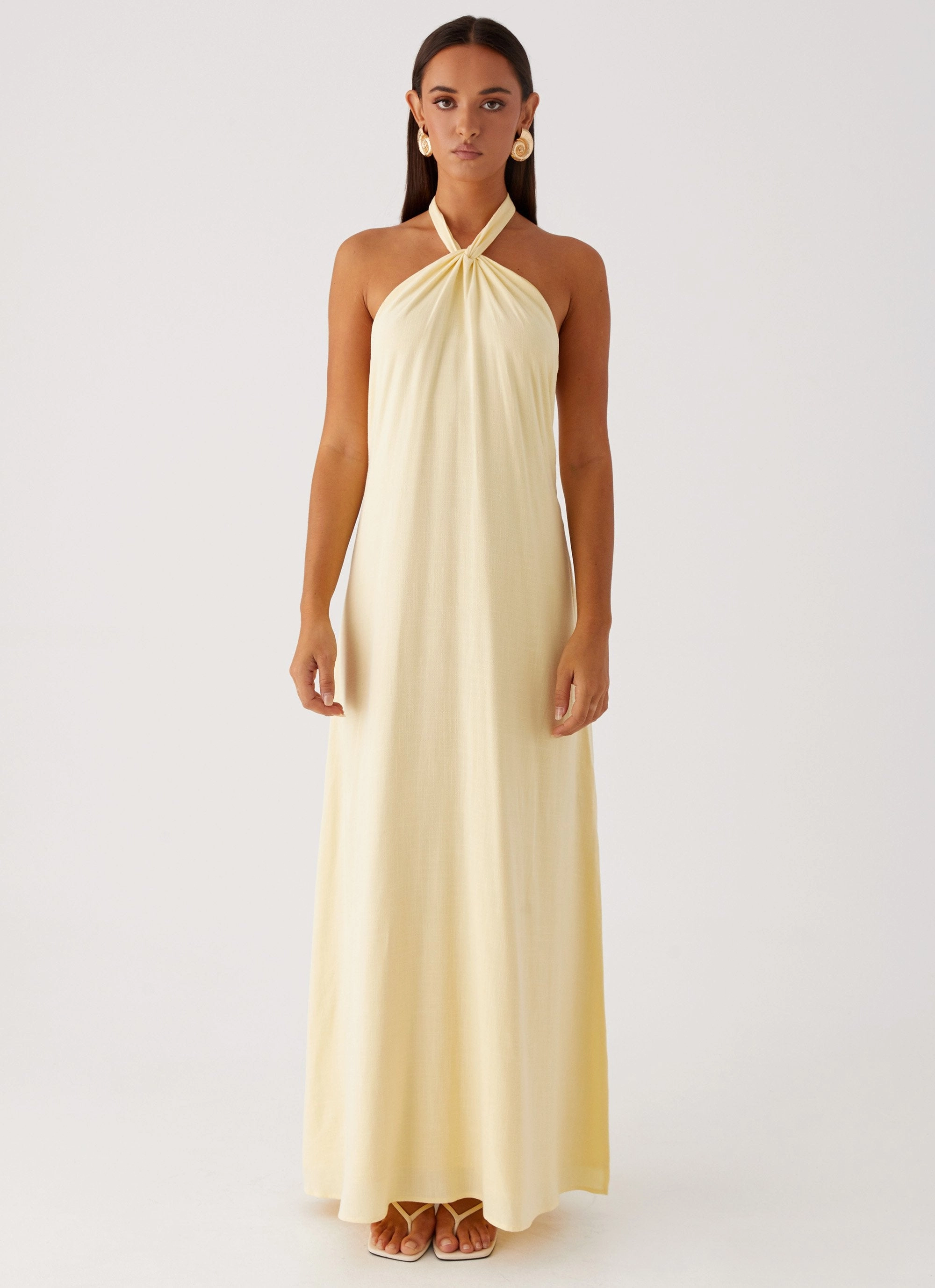Easy Wrap Everyday Movement Golden Child Linen Maxi Dress - Yellow