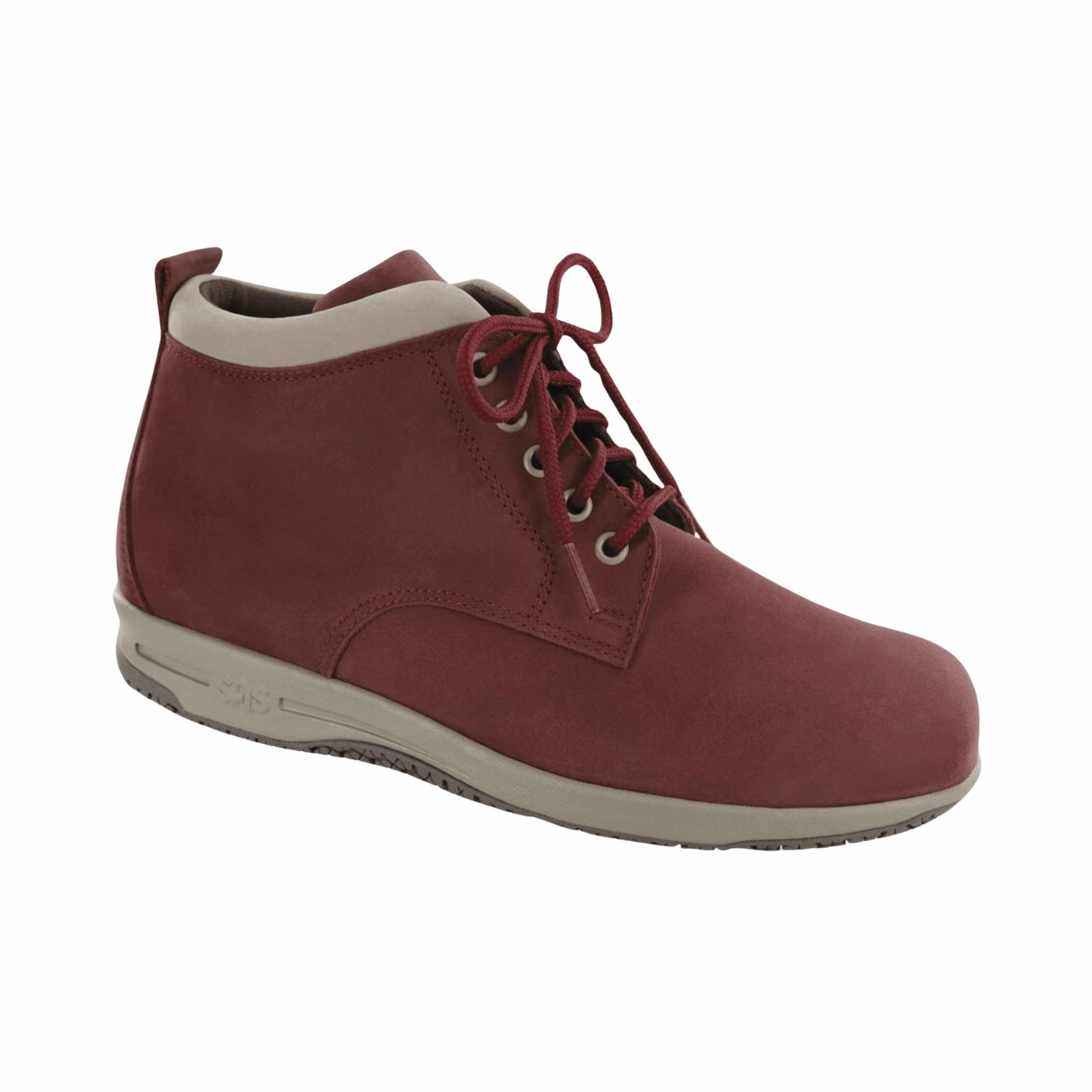 Women's Gretchen Chukka Boot - Red/Taupe (Wide Width) Slip Resistant Tread